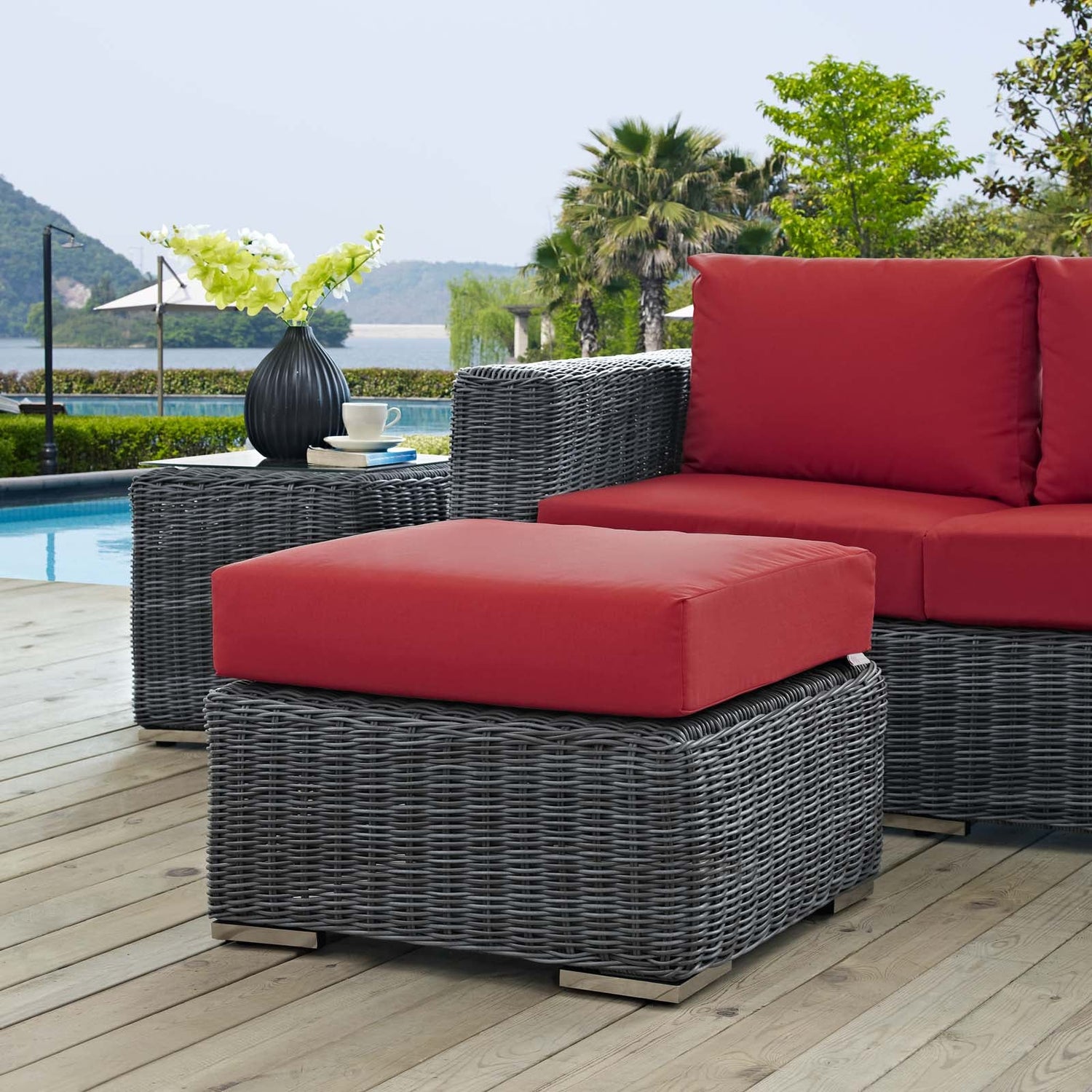 Summon Outdoor Patio Sunbrella® Ottoman by Modway