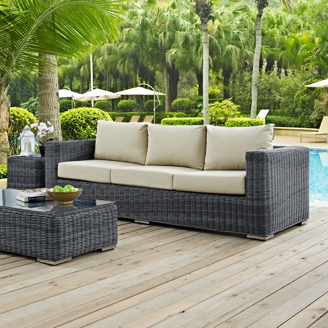 Summon Outdoor Patio Sunbrella® Sofa by Modway