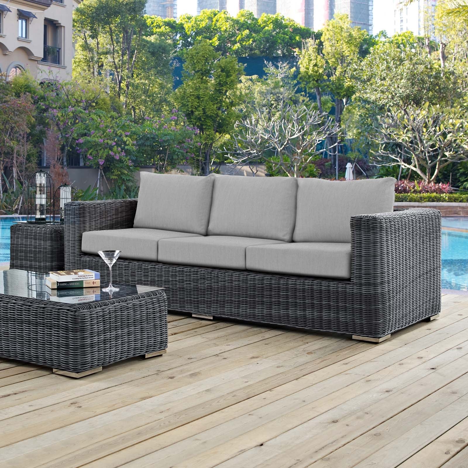 Summon Outdoor Patio Sunbrella® Sofa by Modway