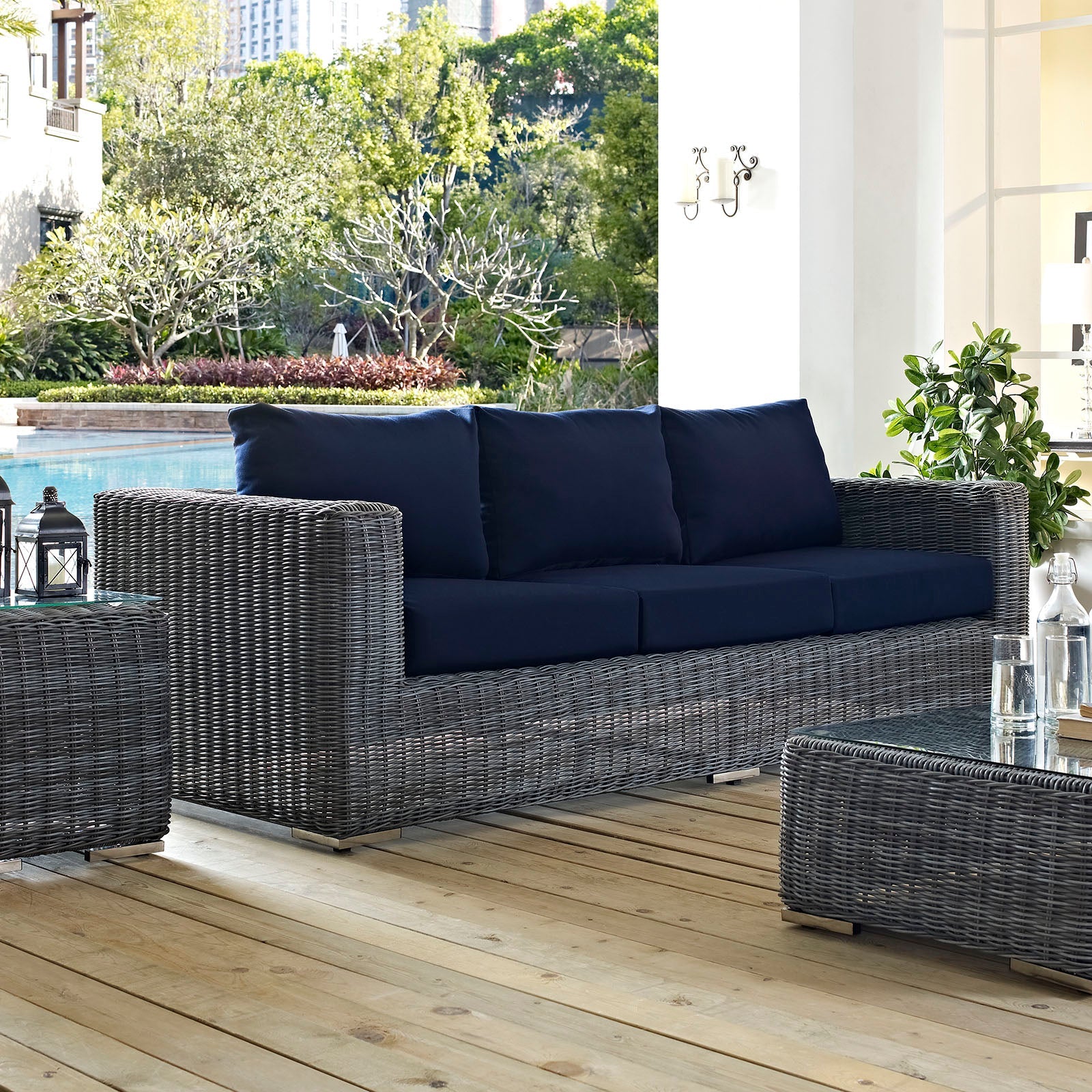 Summon Outdoor Patio Sunbrella® Sofa by Modway