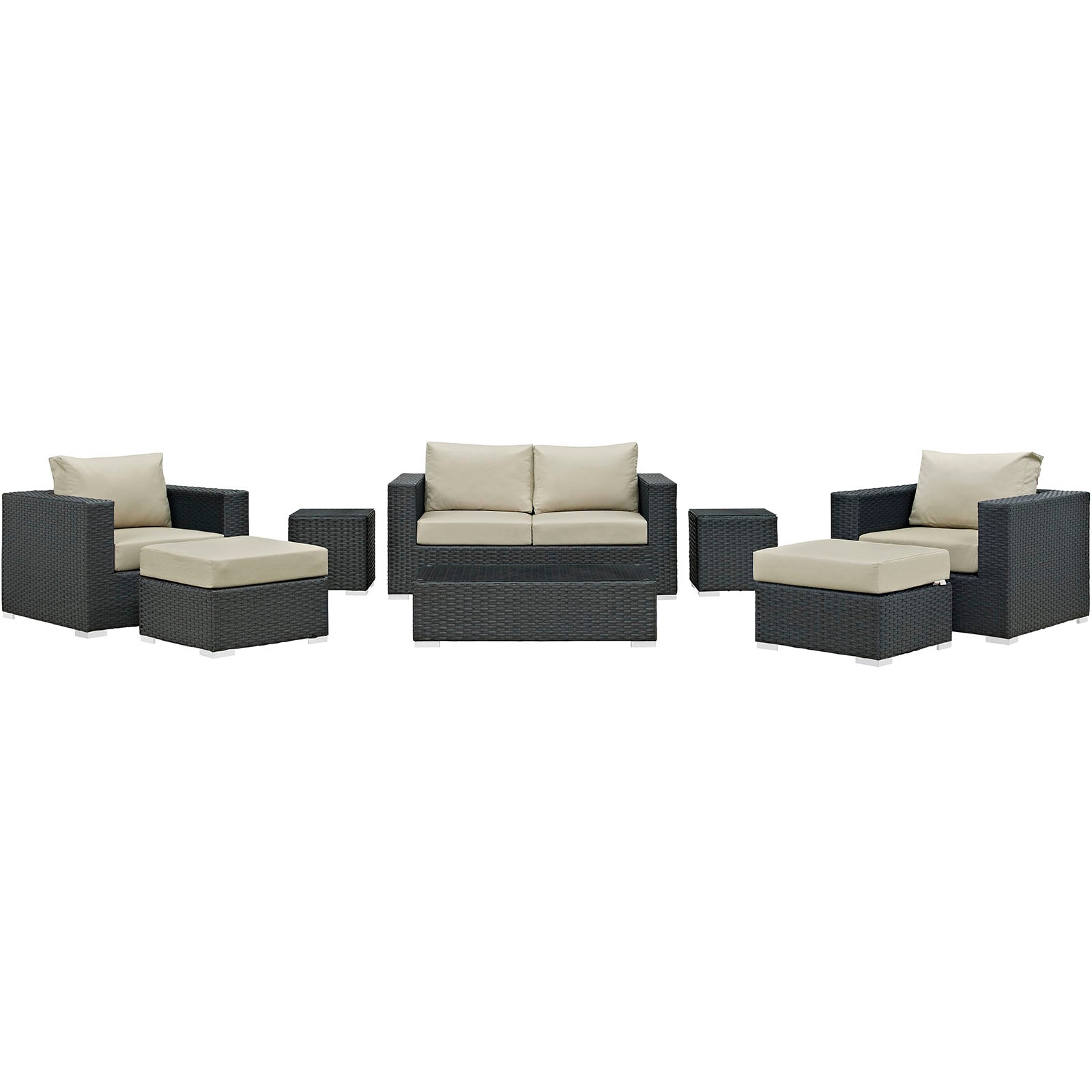 Sojourn 8 Piece Outdoor Patio Sunbrella® Sectional Set by Modway