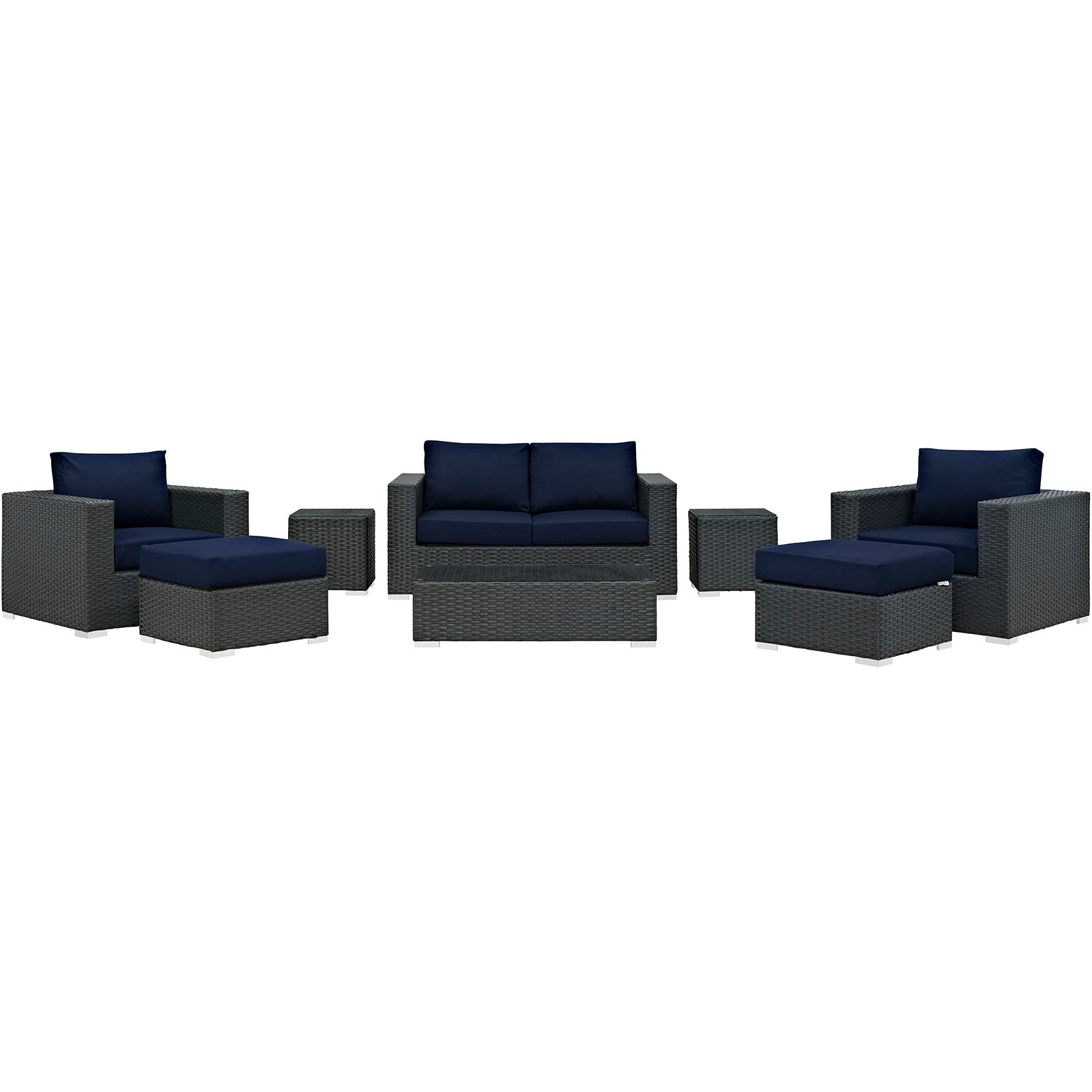 Sojourn 8 Piece Outdoor Patio Sunbrella® Sectional Set by Modway