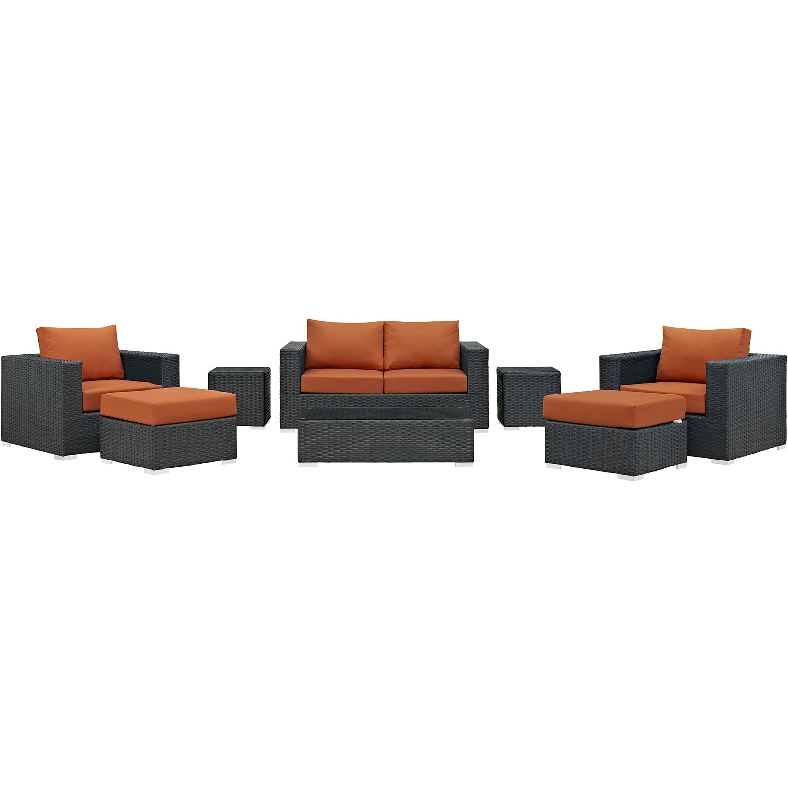 Sojourn 8 Piece Outdoor Patio Sunbrella® Sectional Set by Modway