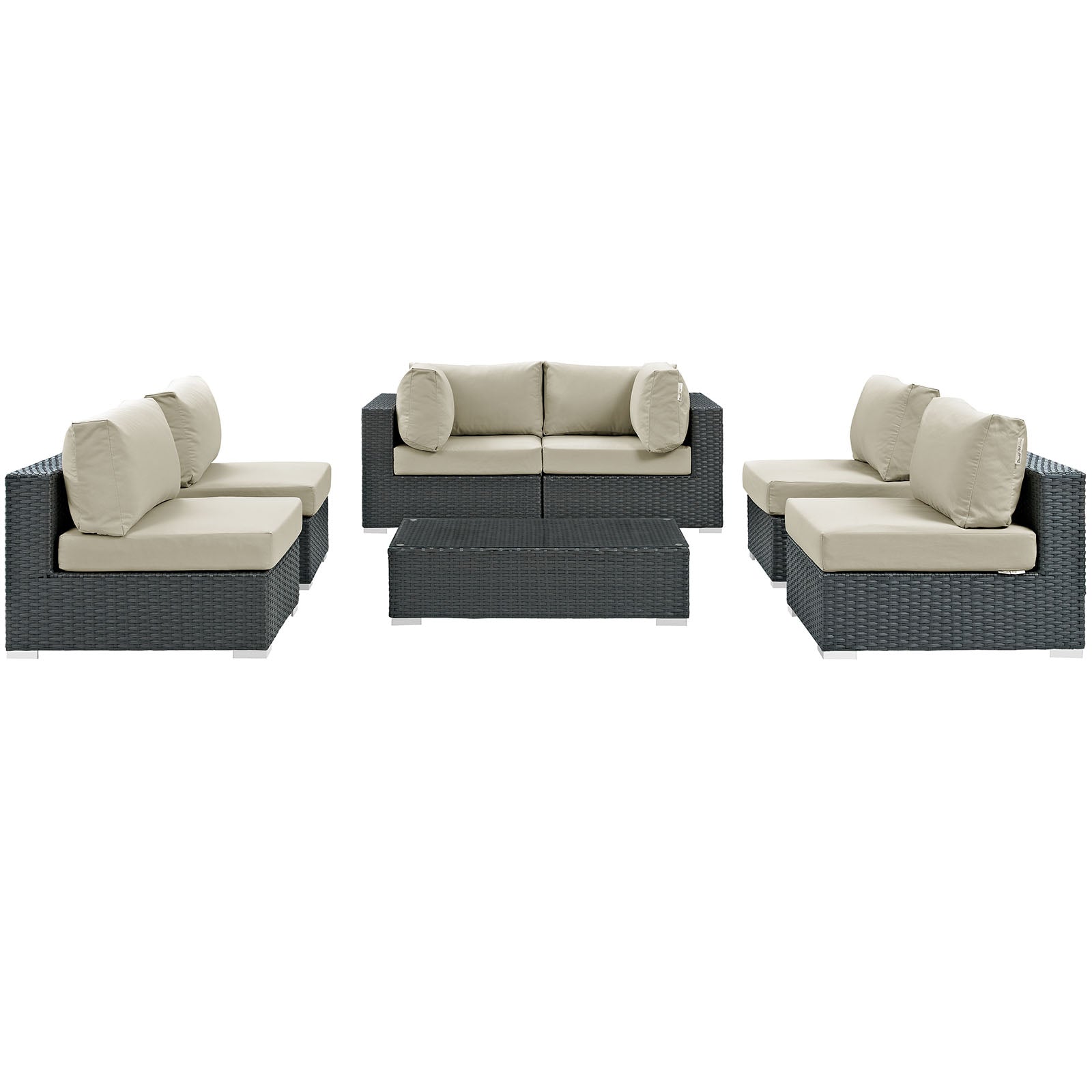 Sojourn 7 Piece Outdoor Patio Sunbrella® Sectional Set by Modway