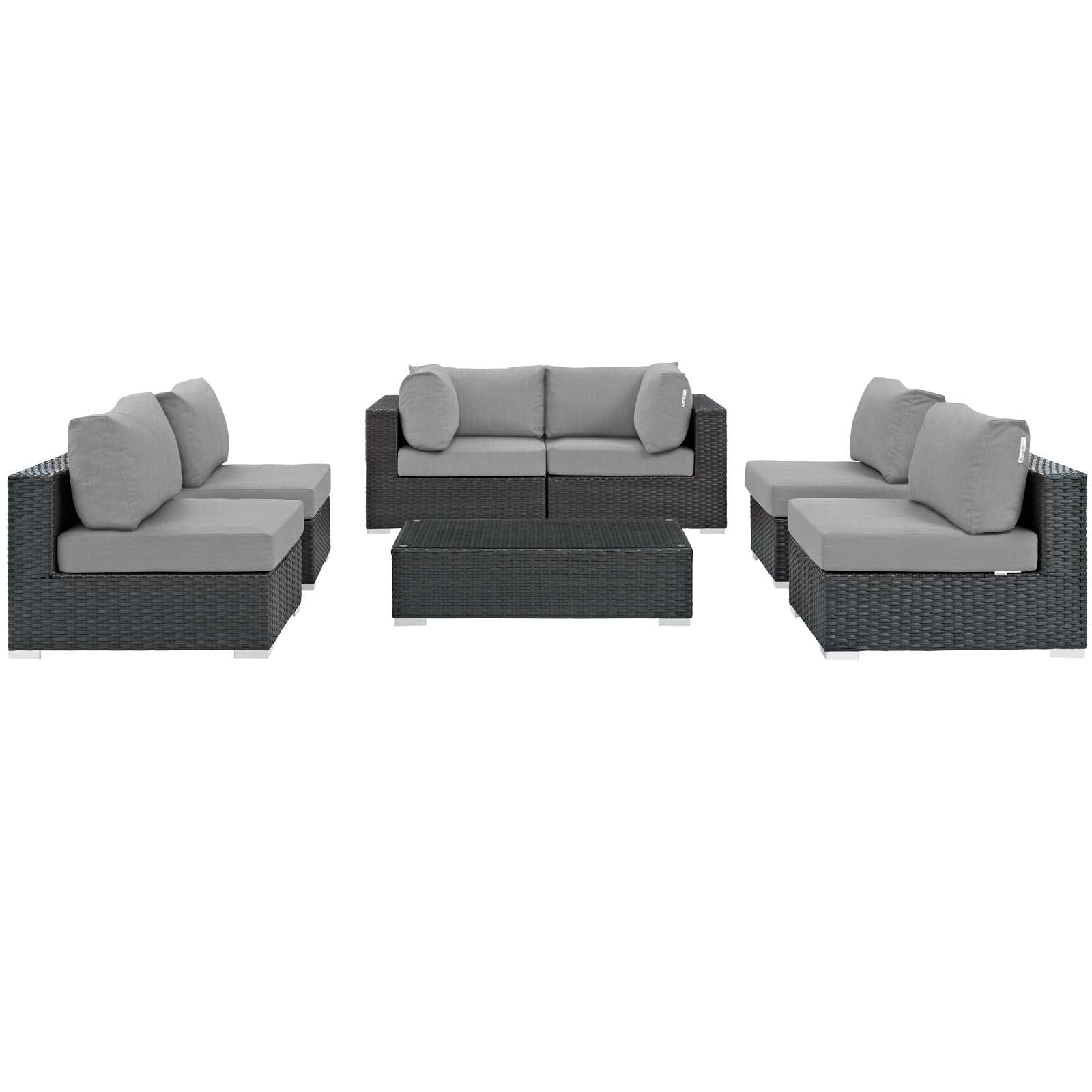 Sojourn 7 Piece Outdoor Patio Sunbrella® Sectional Set by Modway