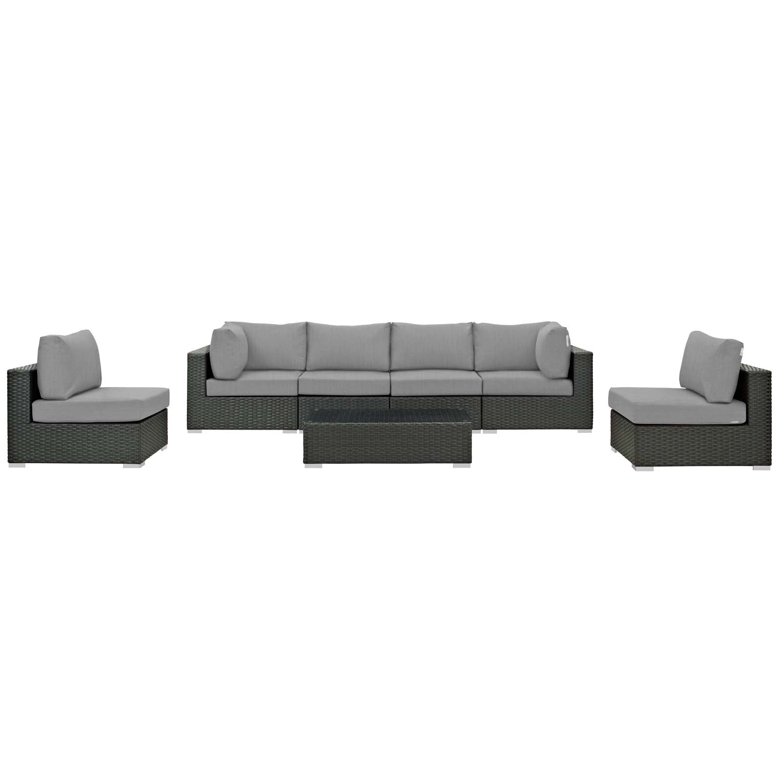 Sojourn 7 Piece Outdoor Patio Sunbrella® Sectional Set by Modway