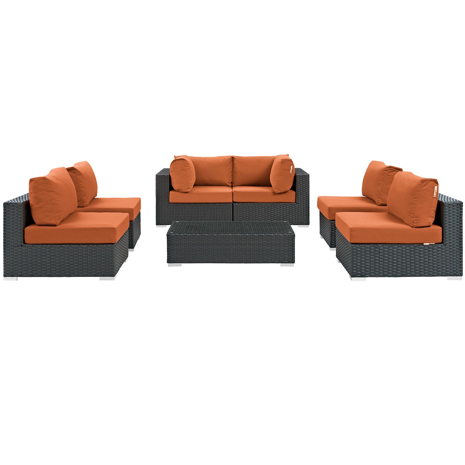 Sojourn 7 Piece Outdoor Patio Sunbrella® Sectional Set by Modway