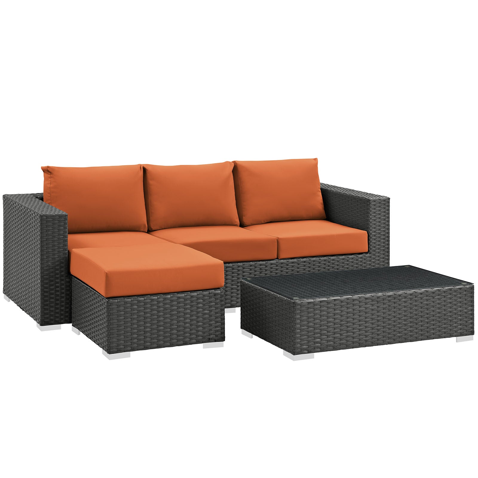 Sojourn 3 Piece Outdoor Patio Sunbrella® Sectional Set by Modway
