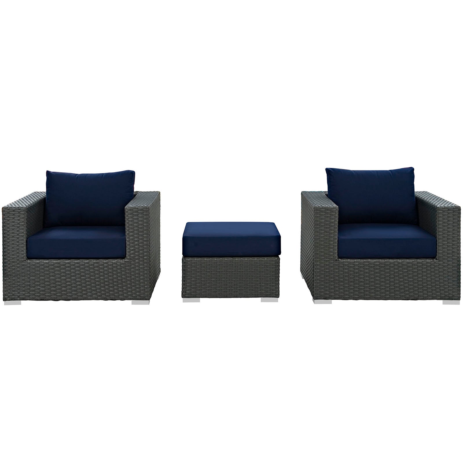 Sojourn 3 Piece Outdoor Patio Sunbrella® Sectional Set by Modway