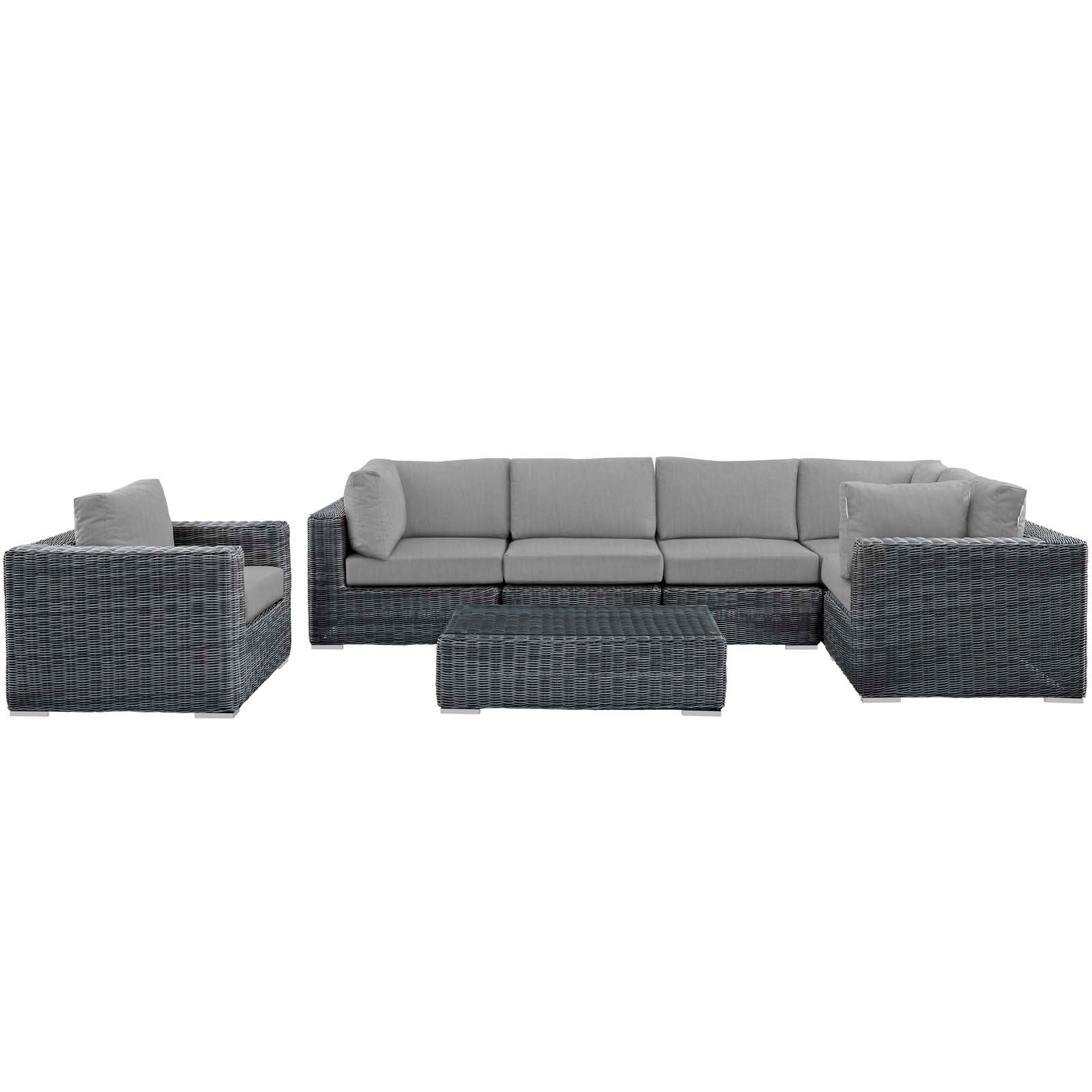 Summon 7 Piece Outdoor Patio Sunbrella® Sectional Set by Modway