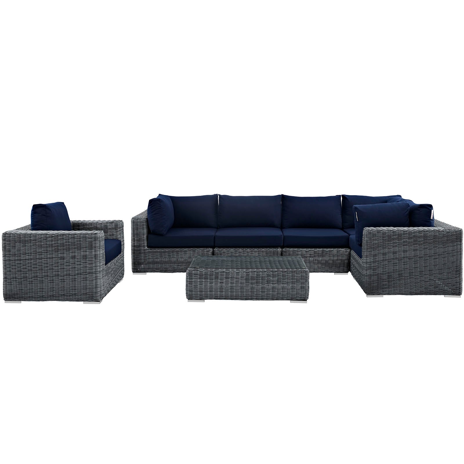 Summon 7 Piece Outdoor Patio Sunbrella® Sectional Set by Modway