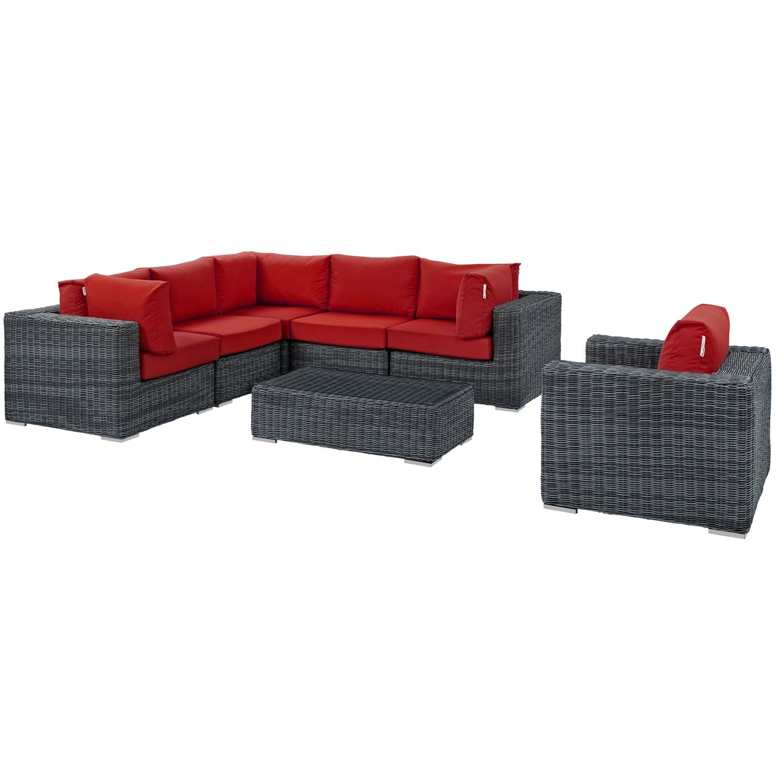 Summon 7 Piece Outdoor Patio Sunbrella® Sectional Set by Modway