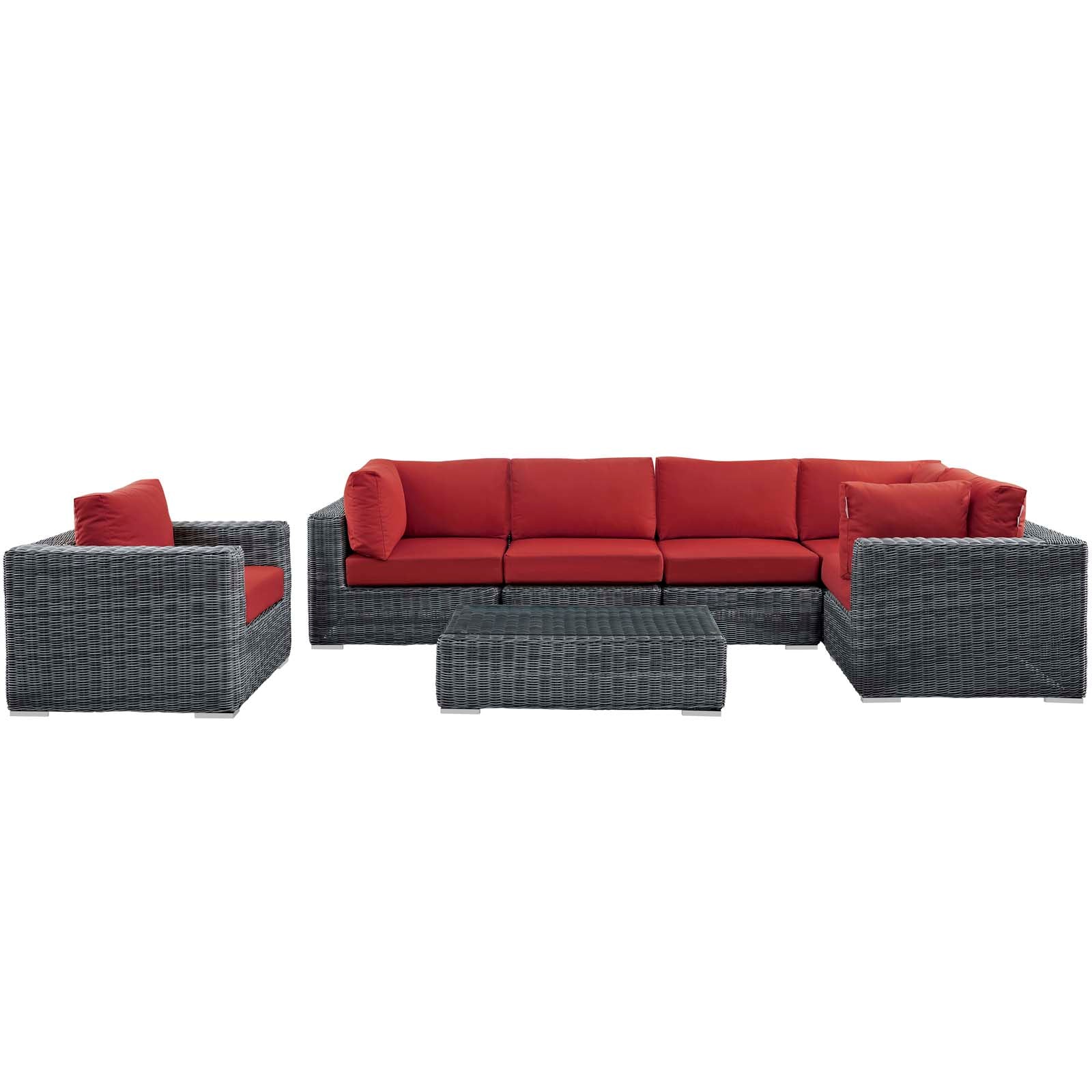 Summon 7 Piece Outdoor Patio Sunbrella® Sectional Set by Modway