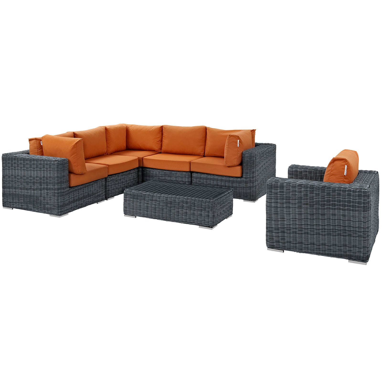 Summon 7 Piece Outdoor Patio Sunbrella® Sectional Set by Modway