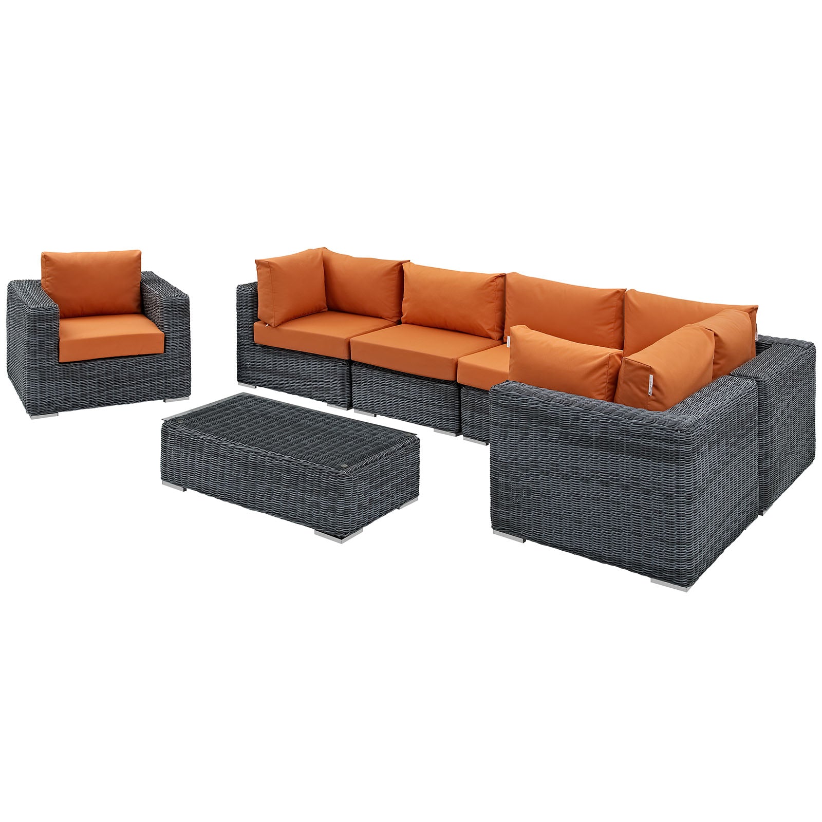 Summon 7 Piece Outdoor Patio Sunbrella® Sectional Set by Modway