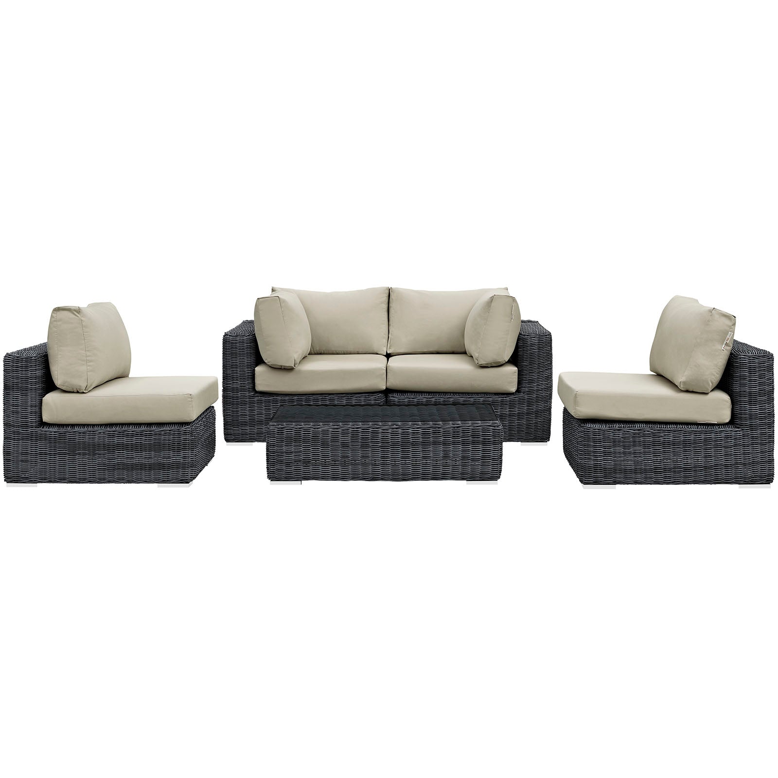 Summon 5 Piece Outdoor Patio Sunbrella® Sectional Set by Modway