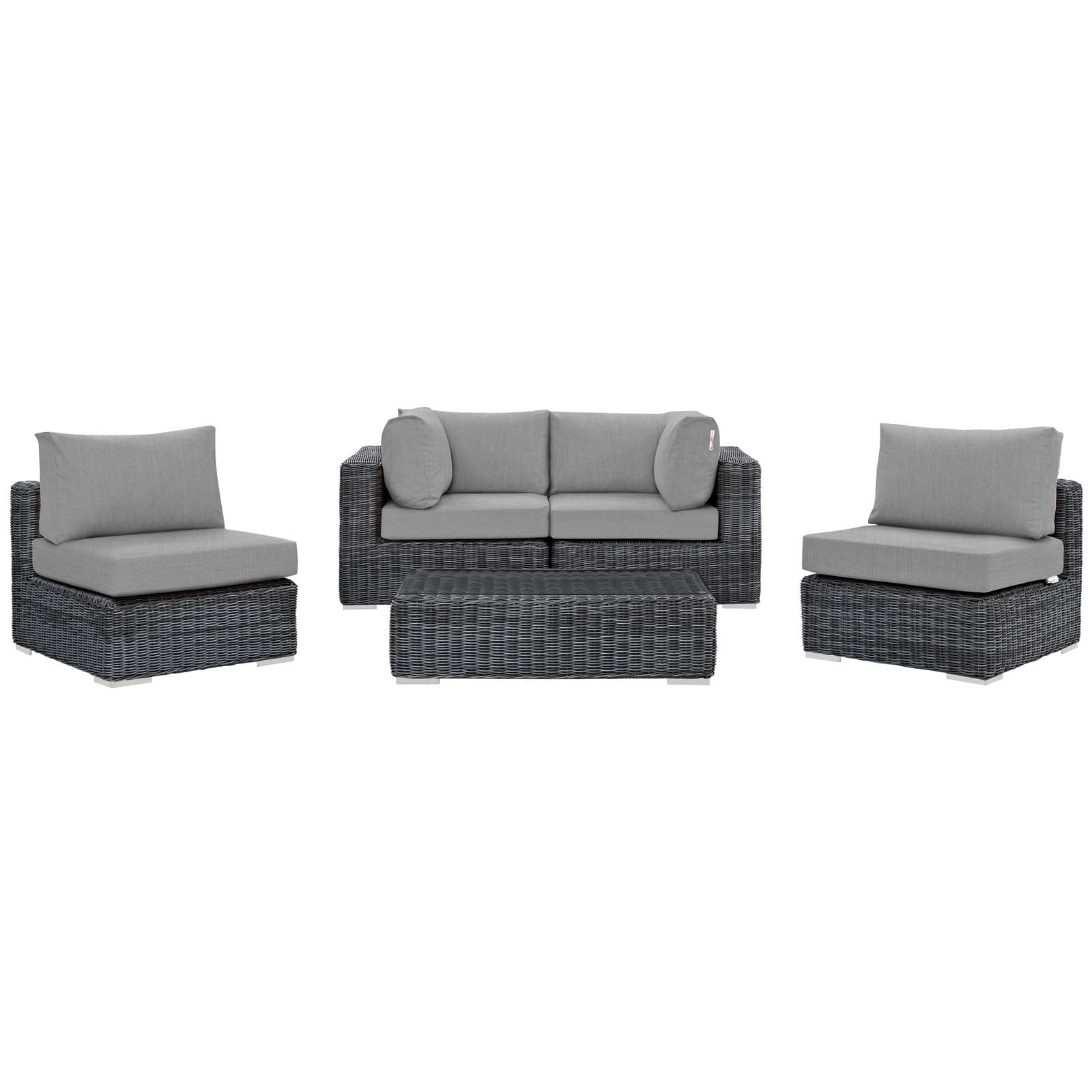 Summon 5 Piece Outdoor Patio Sunbrella® Sectional Set by Modway