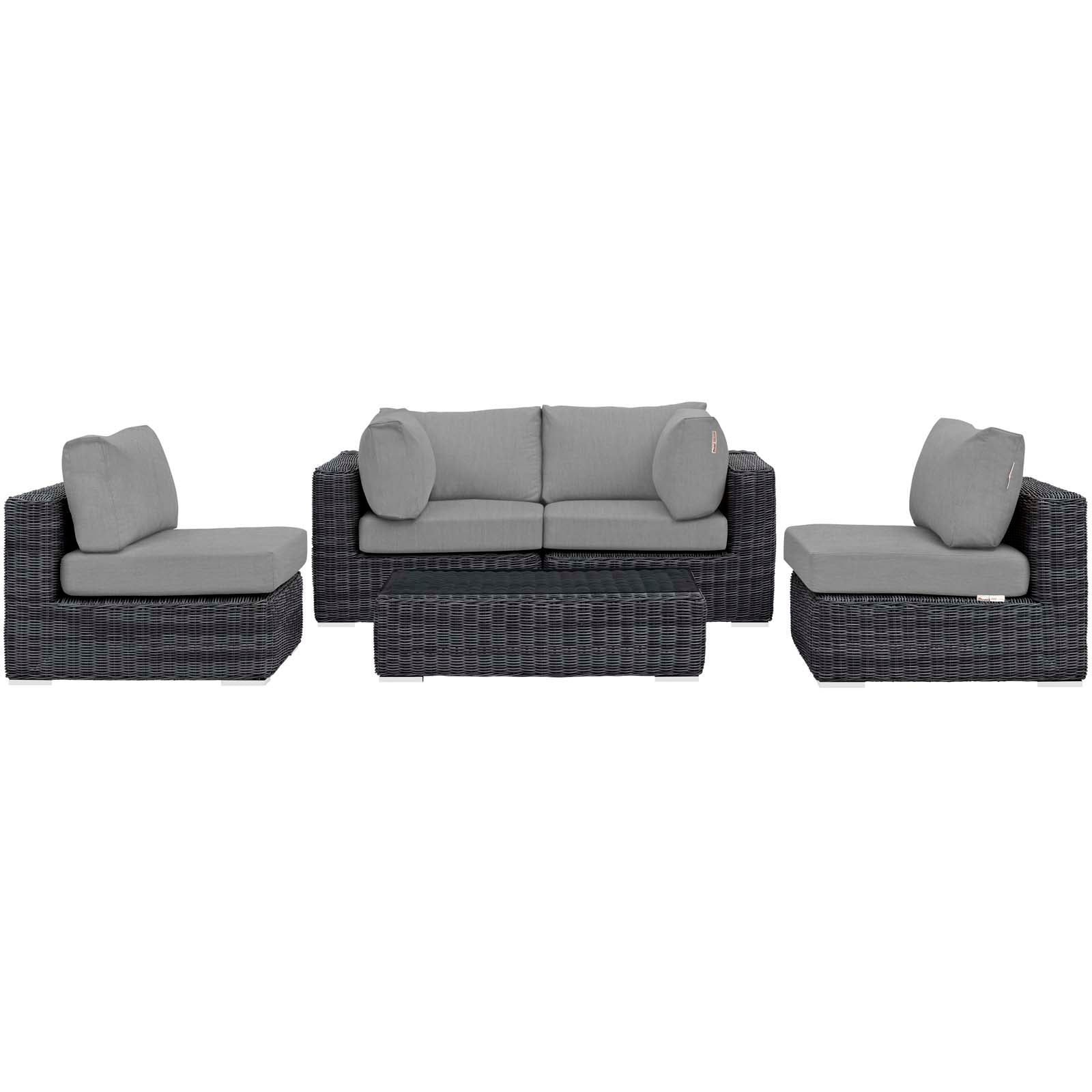 Summon 5 Piece Outdoor Patio Sunbrella® Sectional Set by Modway