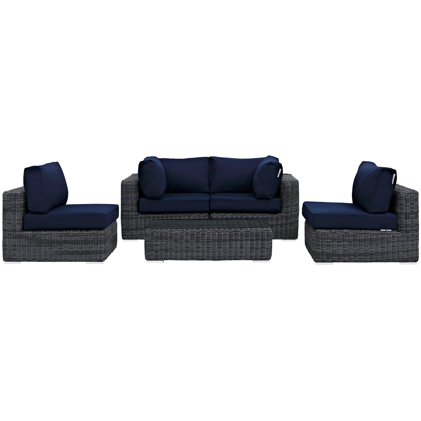 Summon 5 Piece Outdoor Patio Sunbrella® Sectional Set by Modway