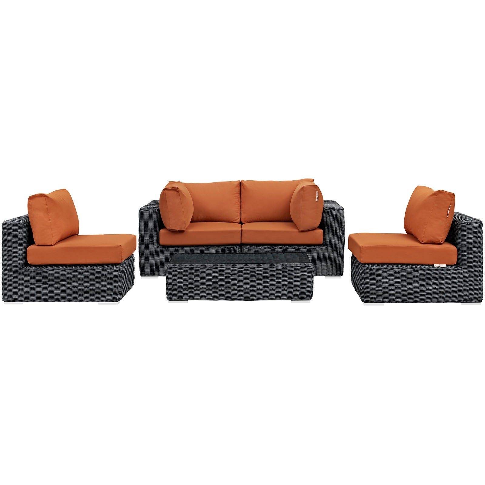 Summon 5 Piece Outdoor Patio Sunbrella® Sectional Set by Modway