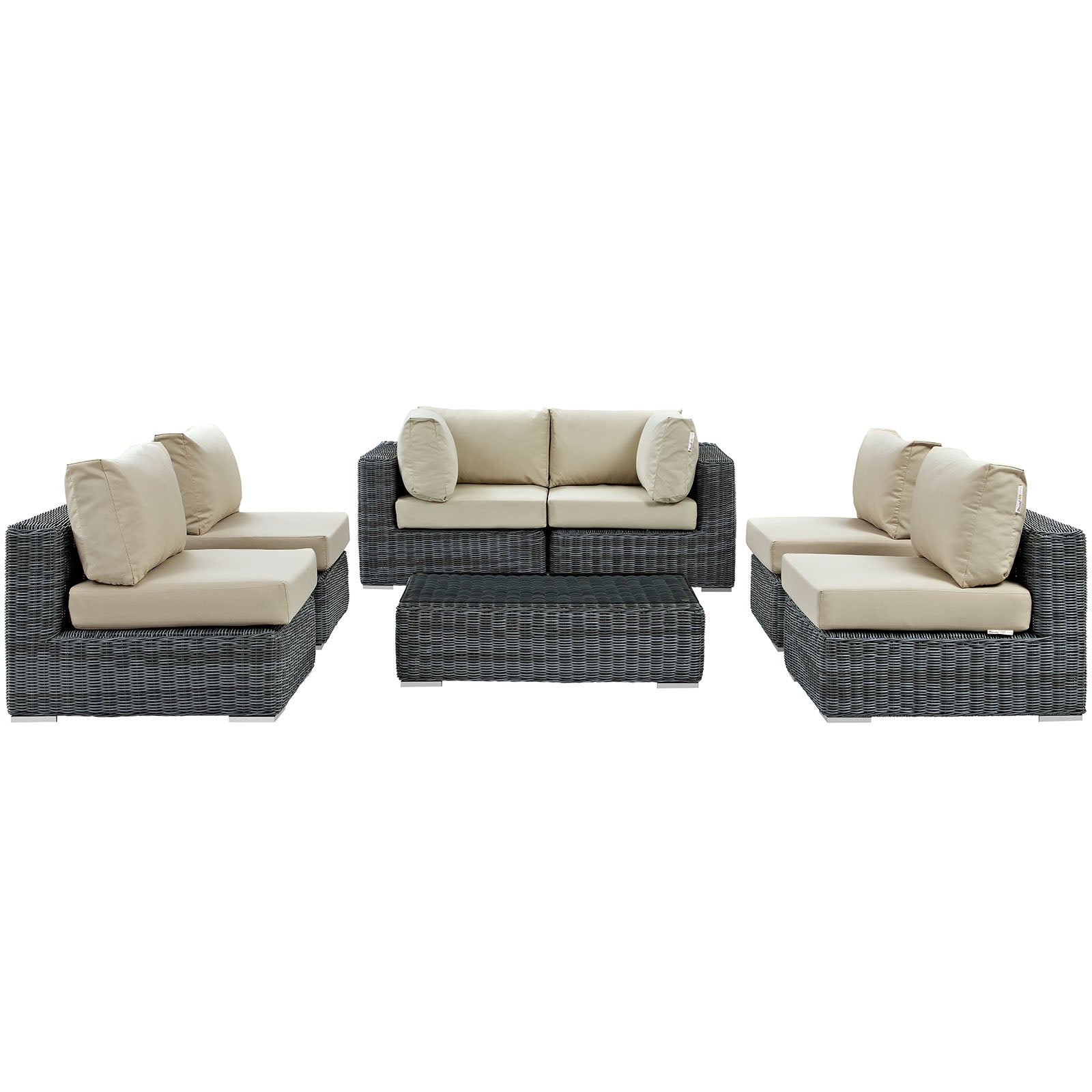 Summon 7 Piece Outdoor Patio Sunbrella® Sectional Set by Modway