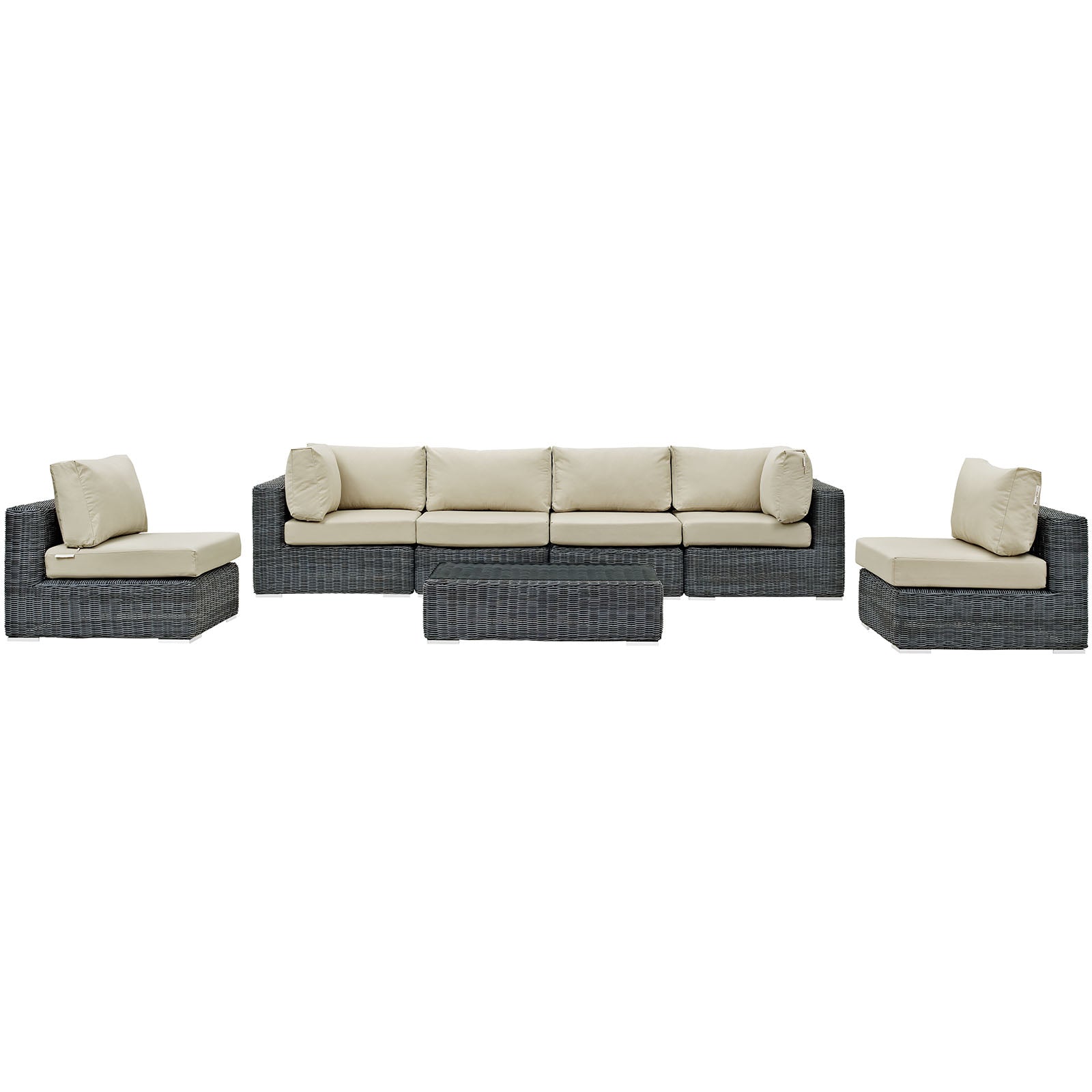 Summon 7 Piece Outdoor Patio Sunbrella® Sectional Set by Modway