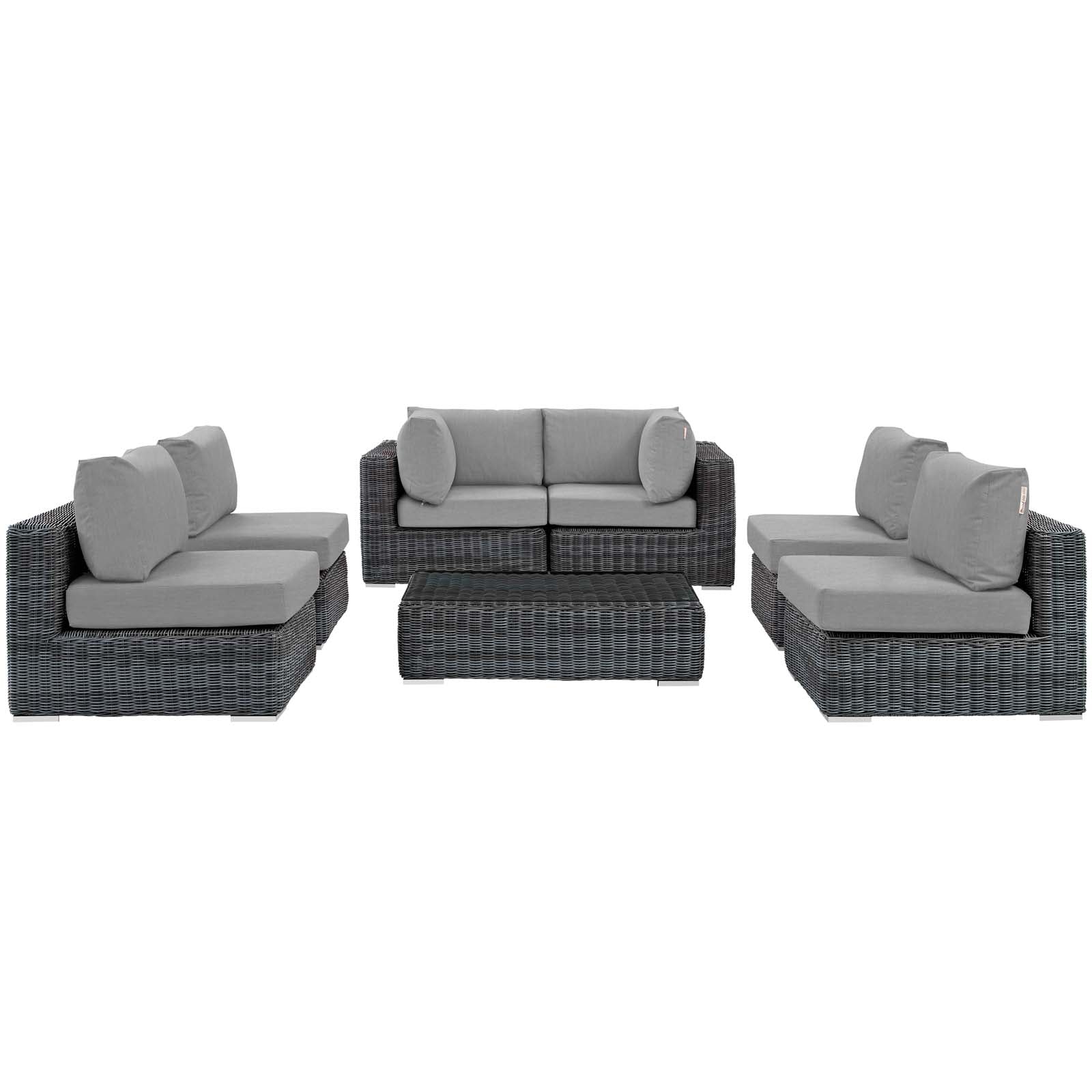 Summon 7 Piece Outdoor Patio Sunbrella® Sectional Set by Modway