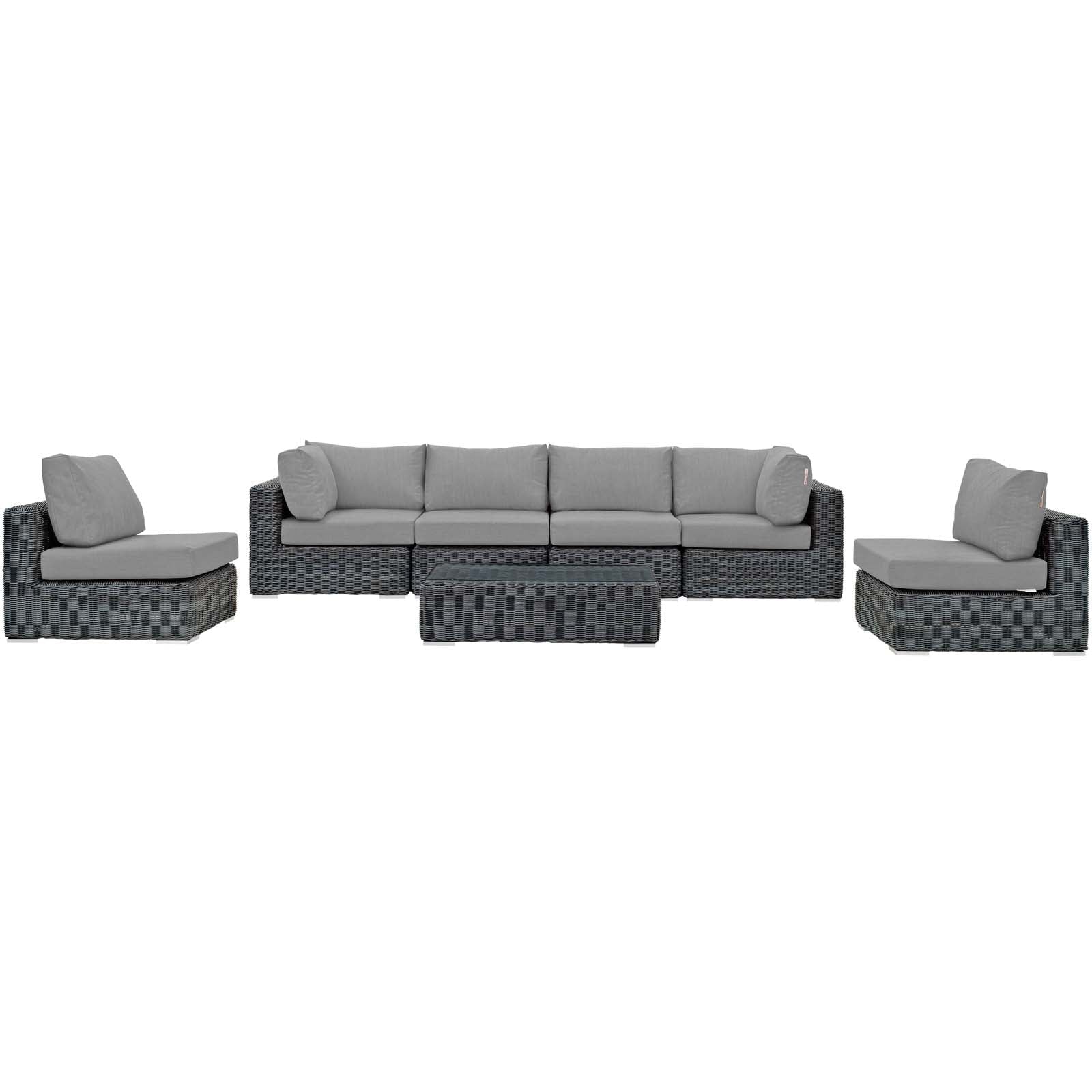 Summon 7 Piece Outdoor Patio Sunbrella® Sectional Set by Modway