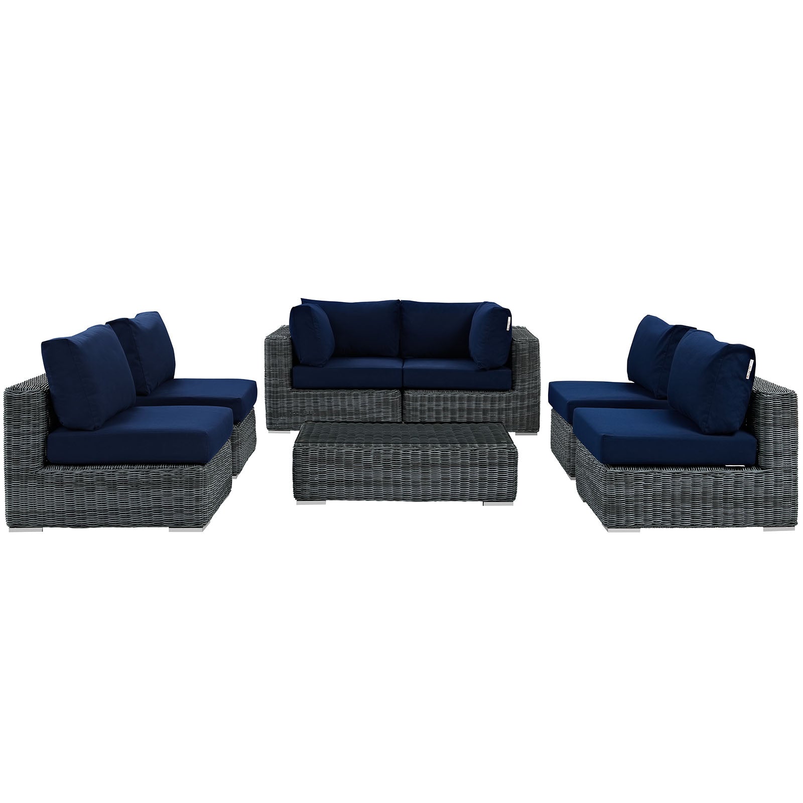 Summon 7 Piece Outdoor Patio Sunbrella® Sectional Set by Modway
