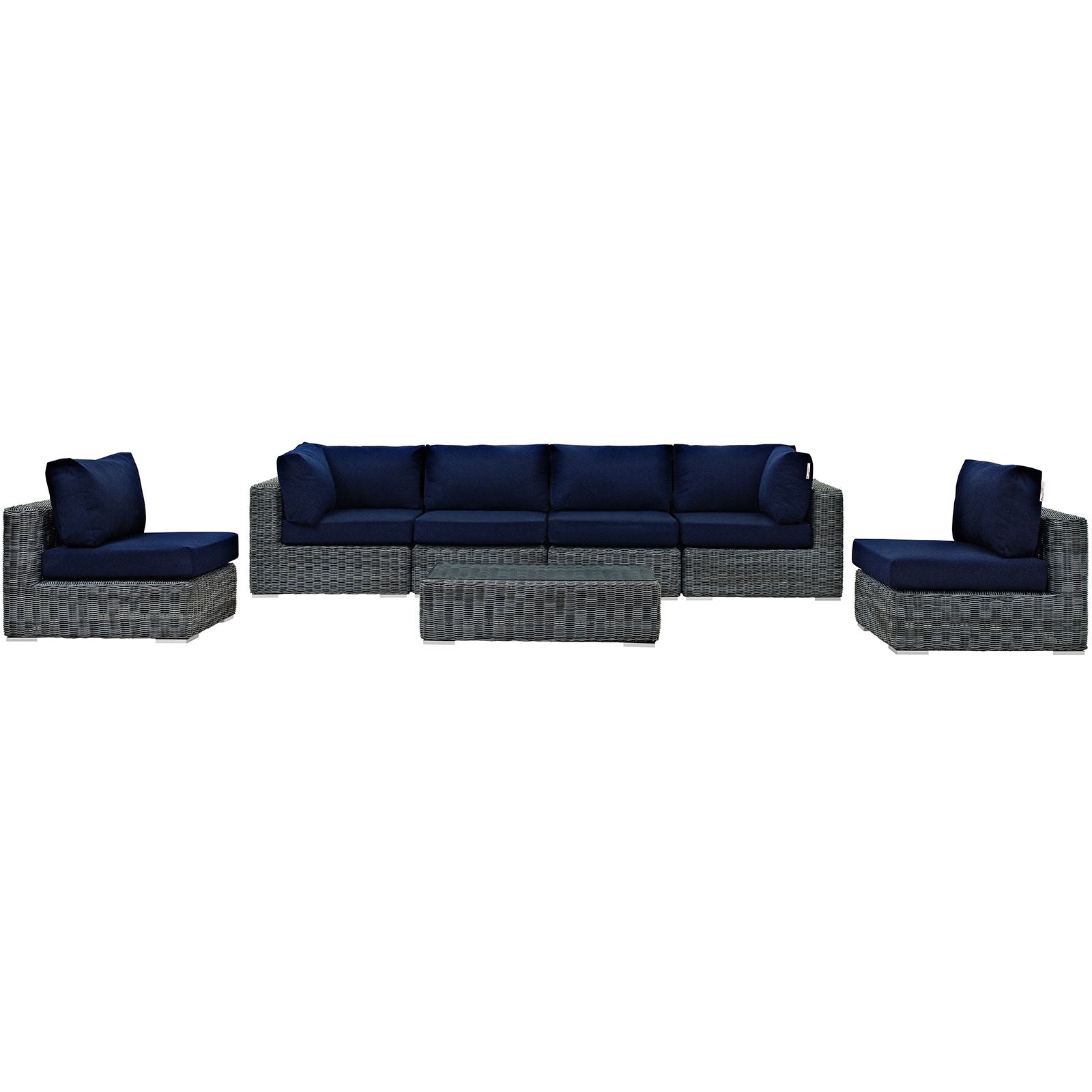 Summon 7 Piece Outdoor Patio Sunbrella® Sectional Set by Modway