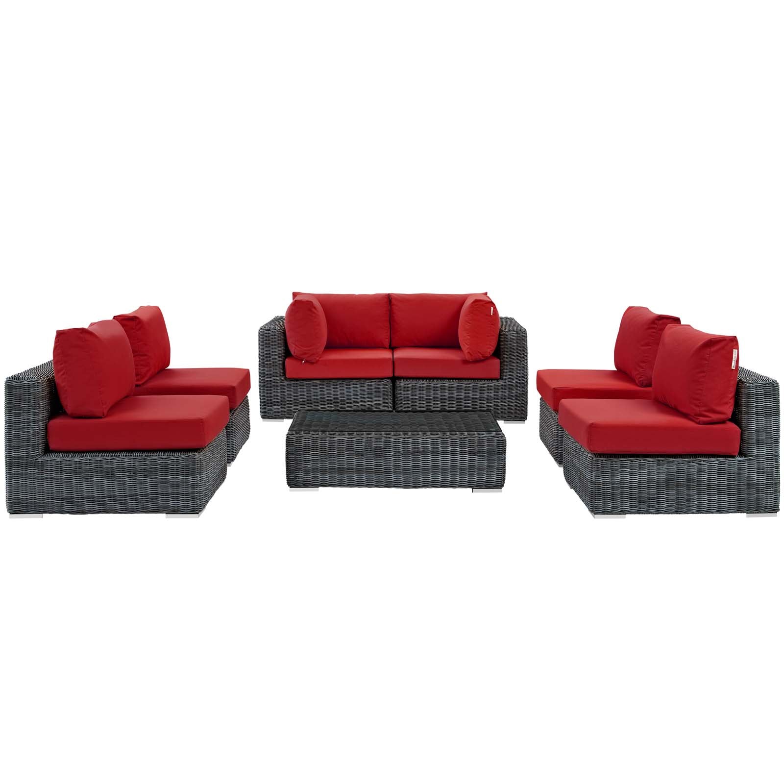 Summon 7 Piece Outdoor Patio Sunbrella® Sectional Set by Modway
