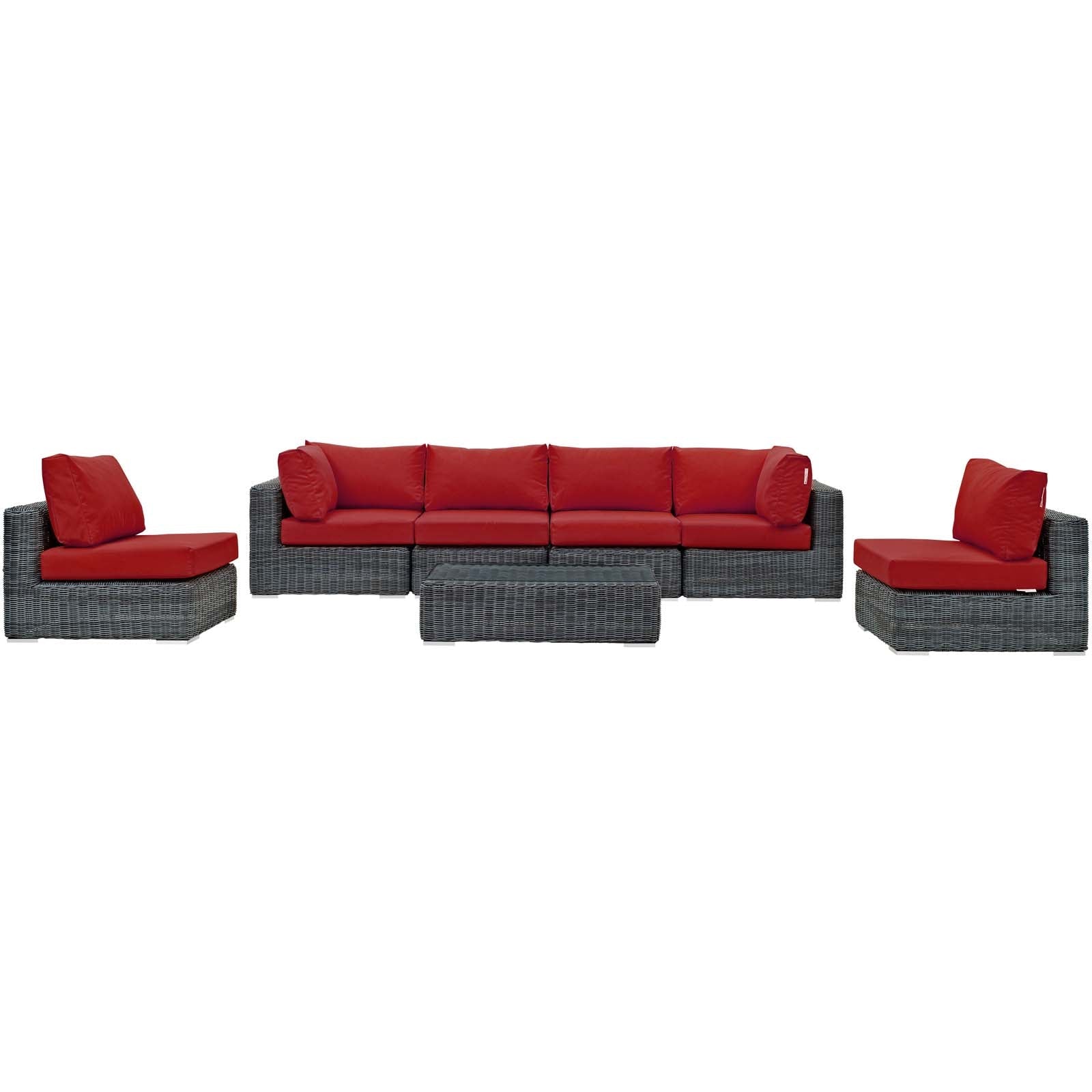 Summon 7 Piece Outdoor Patio Sunbrella® Sectional Set by Modway