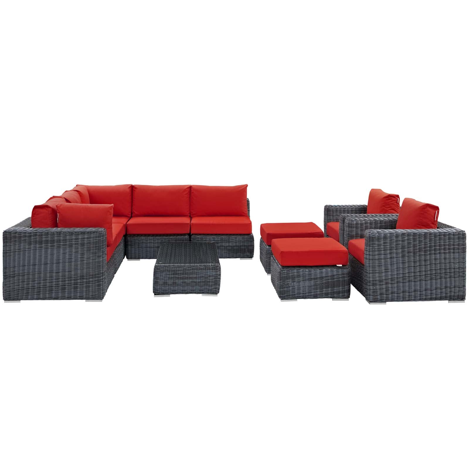 Summon 10 Piece Outdoor Patio Sunbrella® Sectional Set by Modway