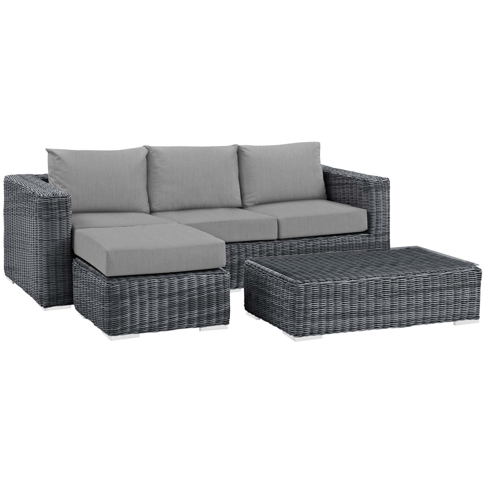 Summon 3 Piece Outdoor Patio Sunbrella® Sectional Set by Modway