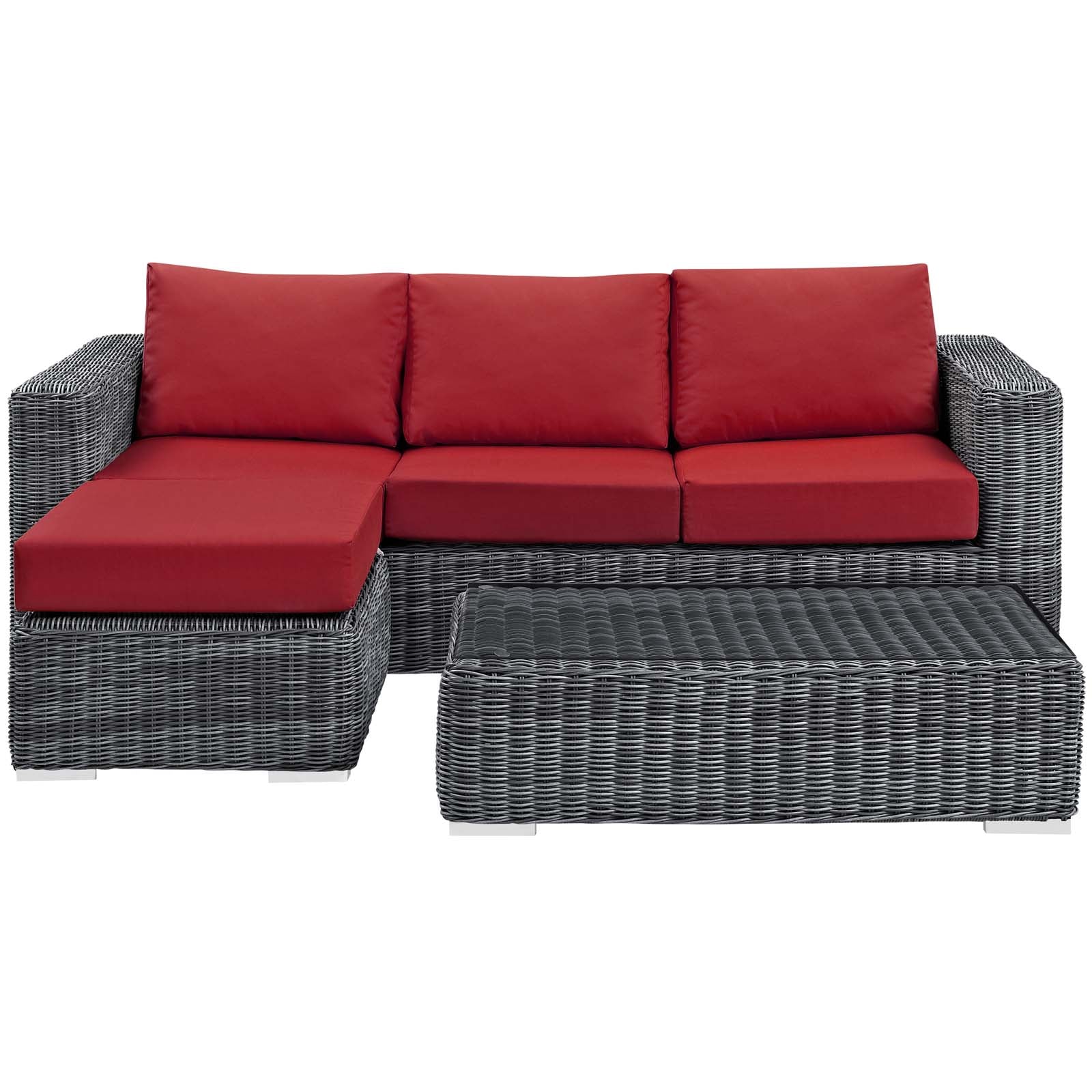 Summon 3 Piece Outdoor Patio Sunbrella® Sectional Set by Modway