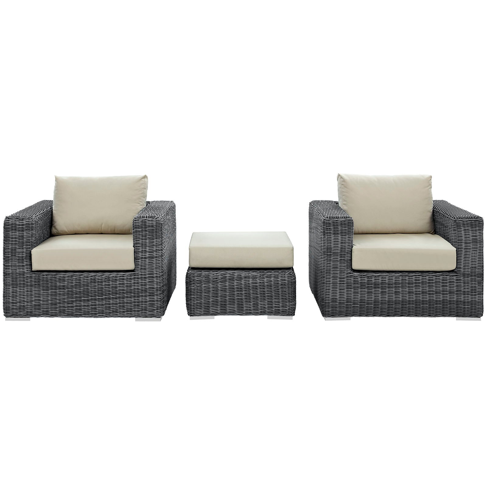 Summon 3 Piece Outdoor Patio Sunbrella® Sectional Set by Modway