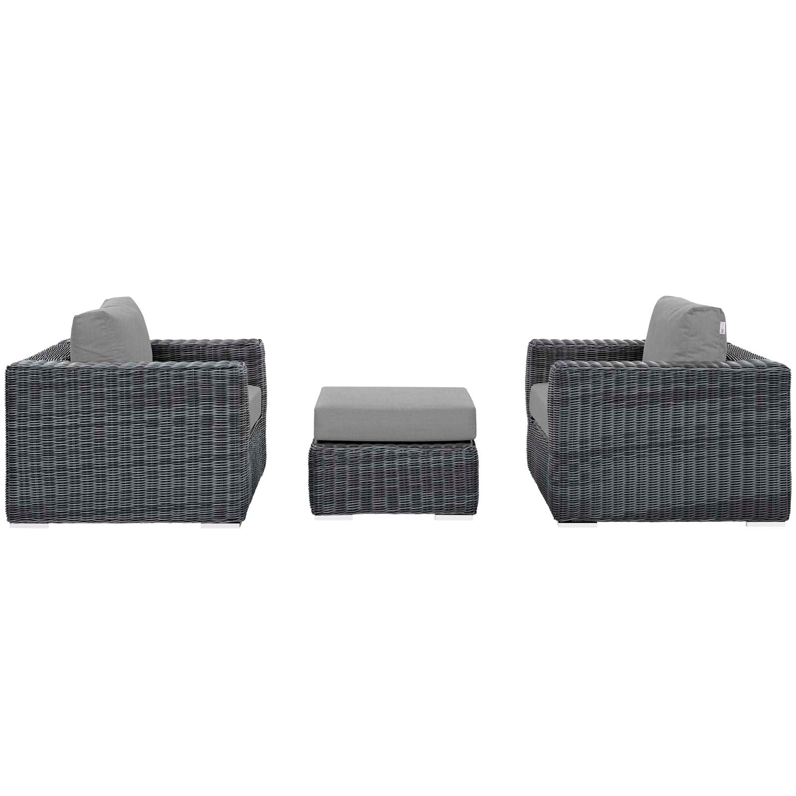 Summon 3 Piece Outdoor Patio Sunbrella® Sectional Set by Modway