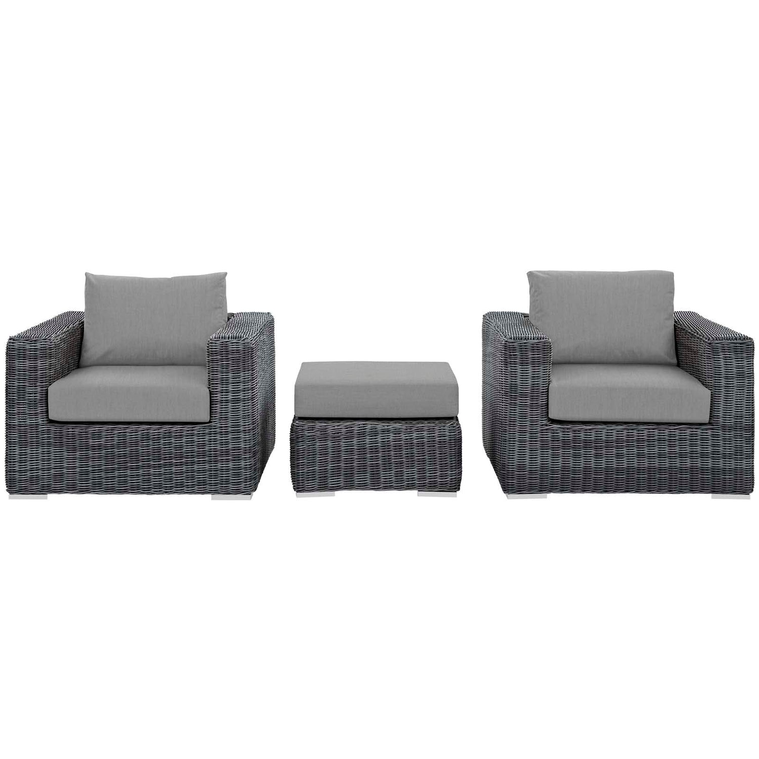 Summon 3 Piece Outdoor Patio Sunbrella® Sectional Set by Modway