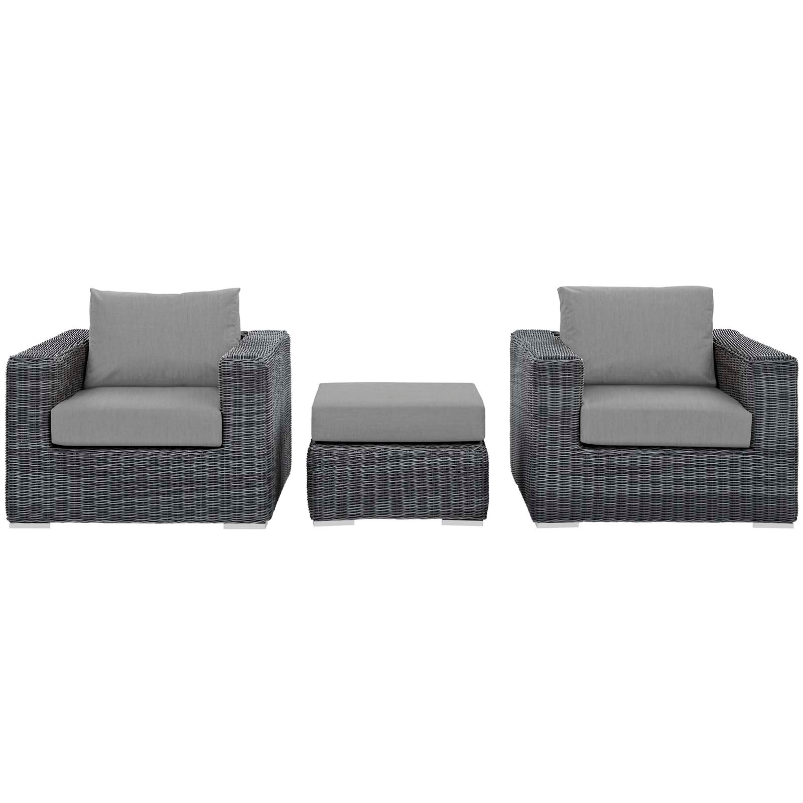 Summon 3 Piece Outdoor Patio Sunbrella® Sectional Set by Modway