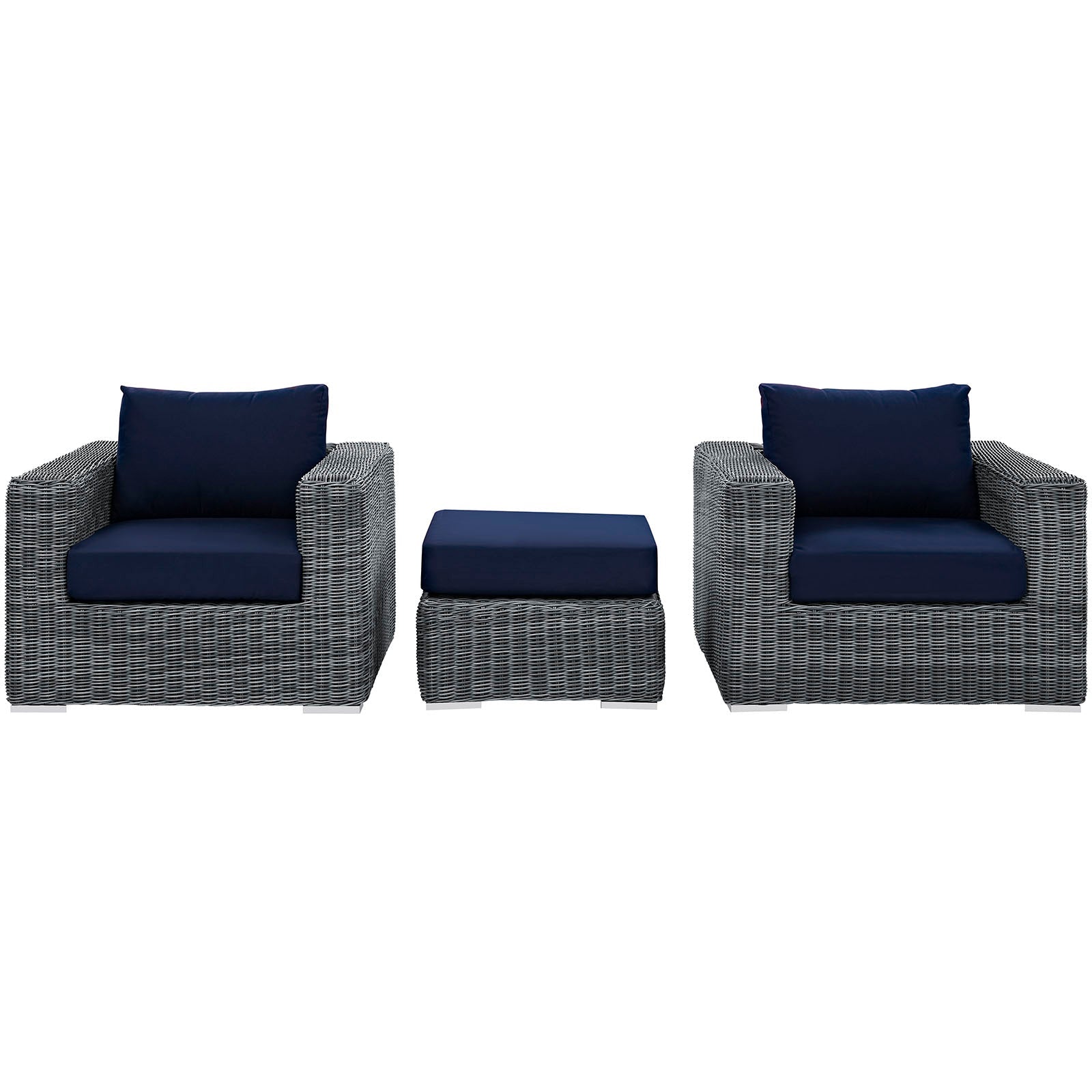 Summon 3 Piece Outdoor Patio Sunbrella® Sectional Set by Modway