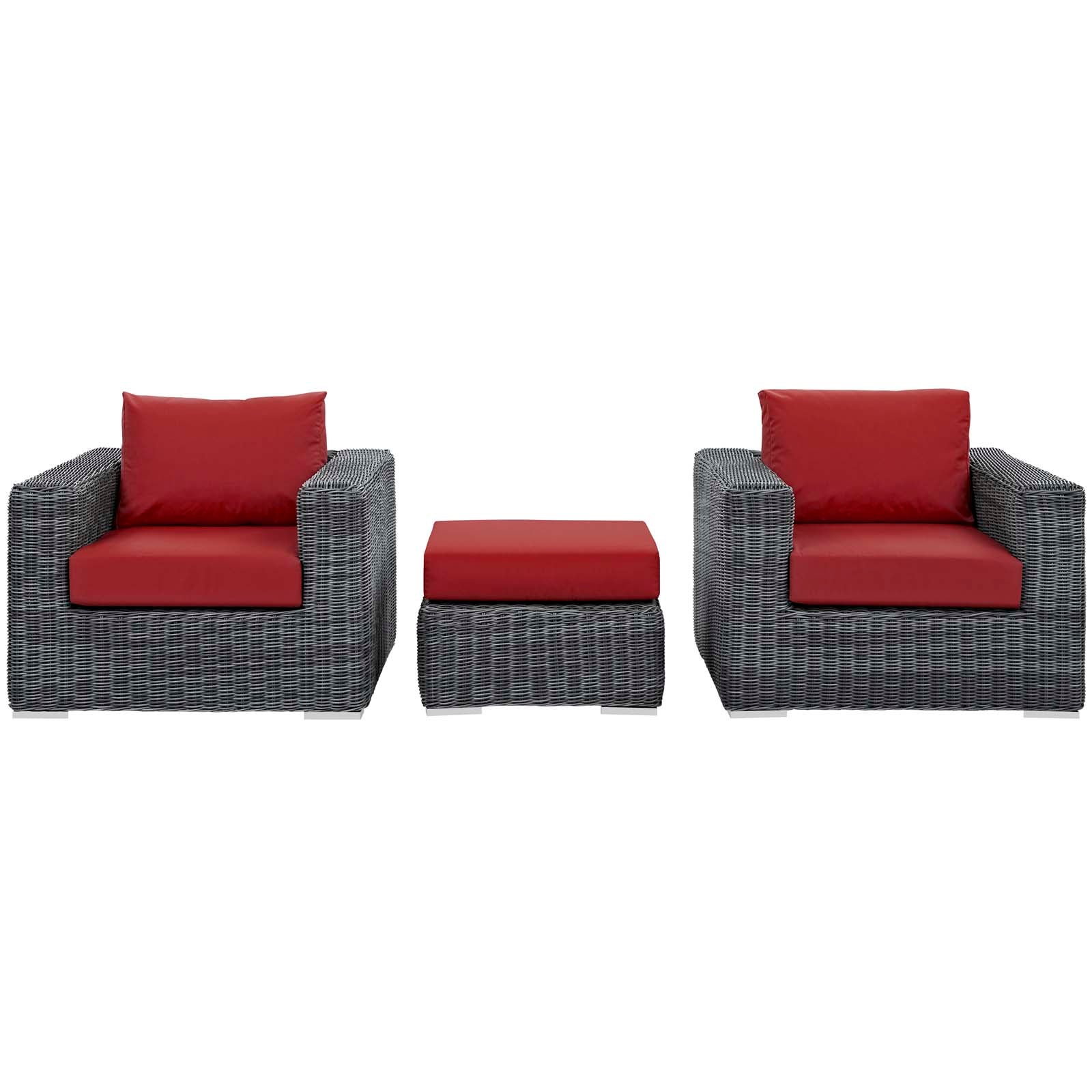 Summon 3 Piece Outdoor Patio Sunbrella® Sectional Set by Modway