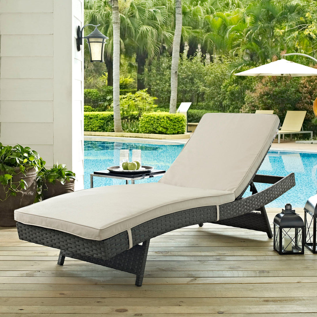 Sojourn Outdoor Patio Sunbrella® Chaise by Modway