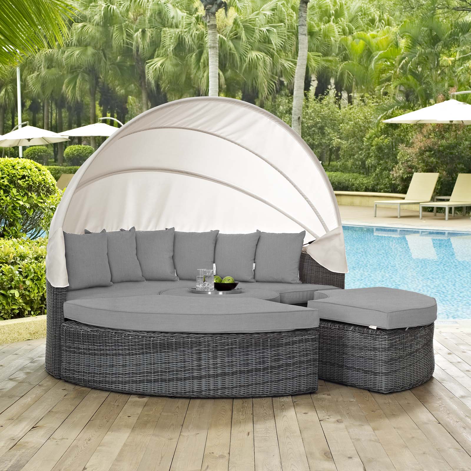 Summon Canopy Outdoor Patio Sunbrella® Daybed by Modway