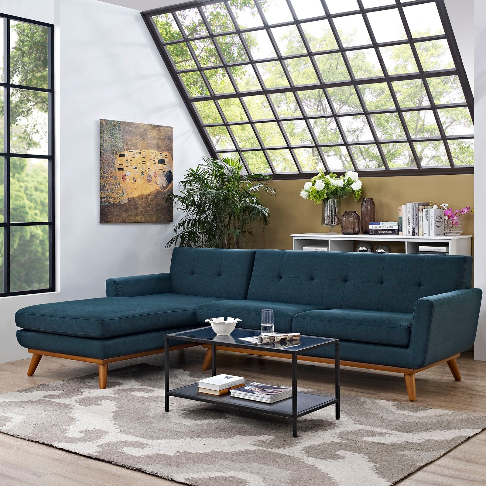 Engage Left-Facing Upholstered Fabric Sectional Sofa by Modway