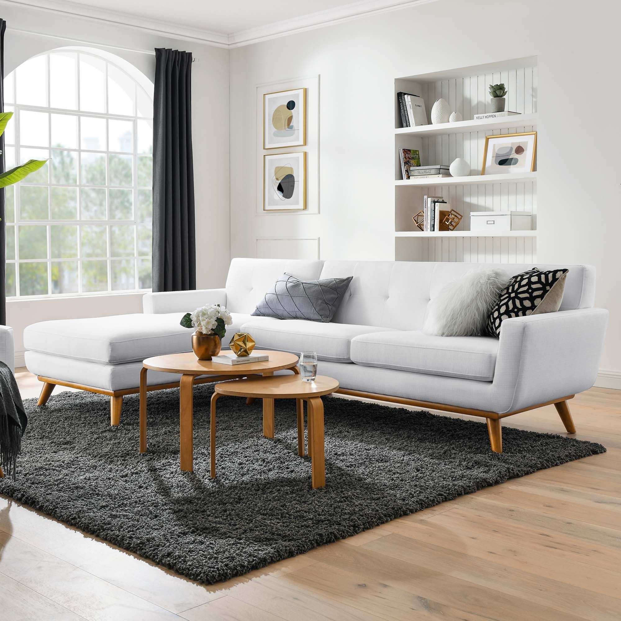 Engage Left-Facing Upholstered Fabric Sectional Sofa by Modway