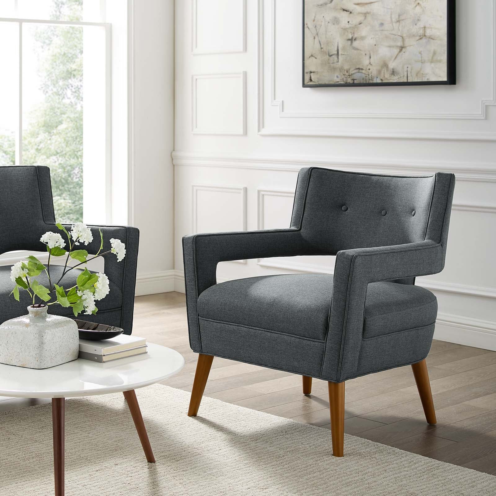 Sheer Upholstered Fabric Armchair by Modway