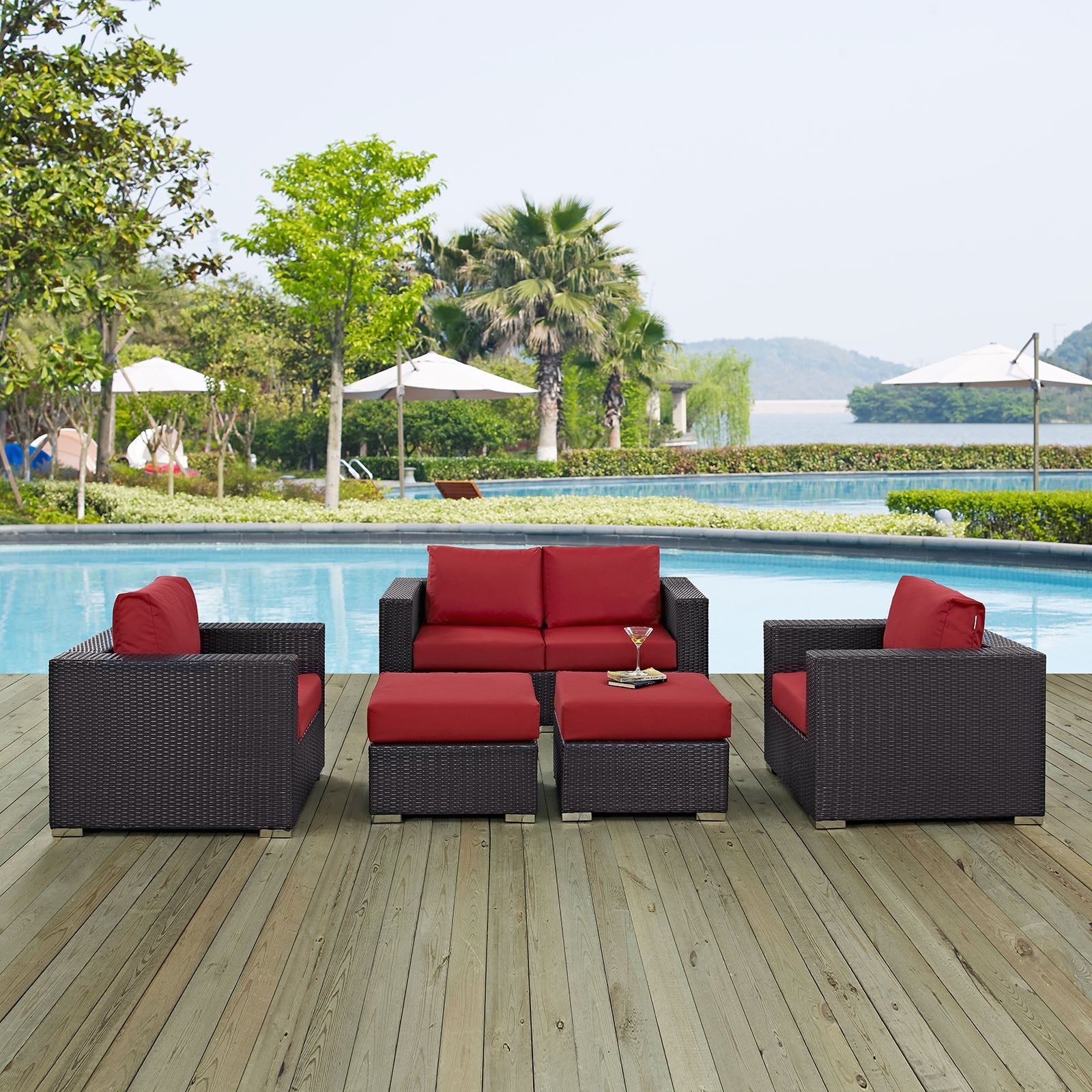 Convene 5 Piece Outdoor Patio Sofa Set by Modway