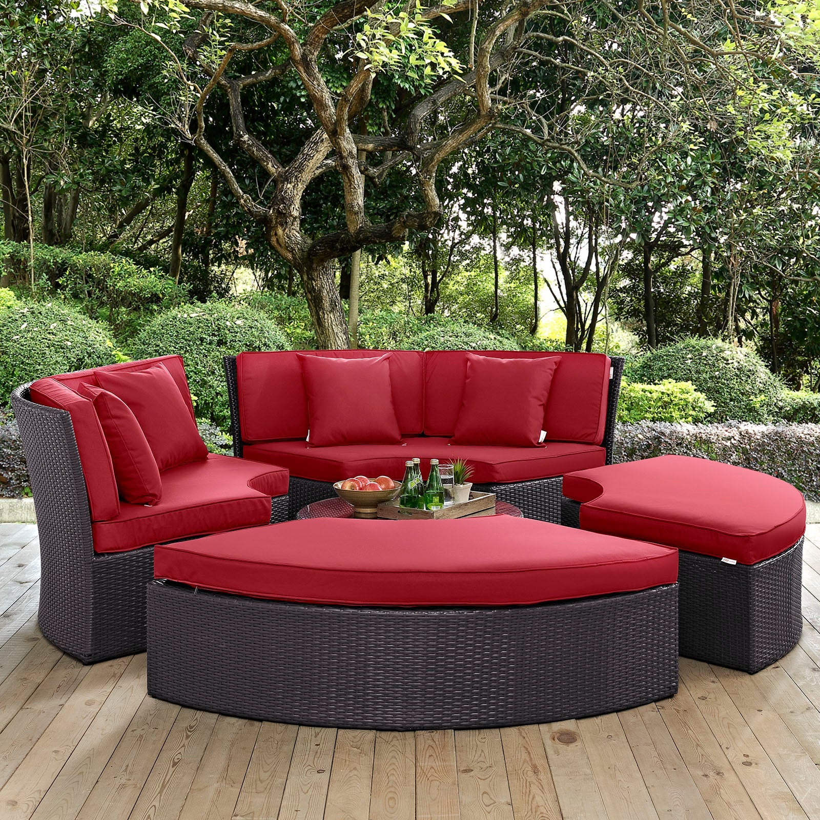 Convene Circular Outdoor Patio Daybed Set by Modway
