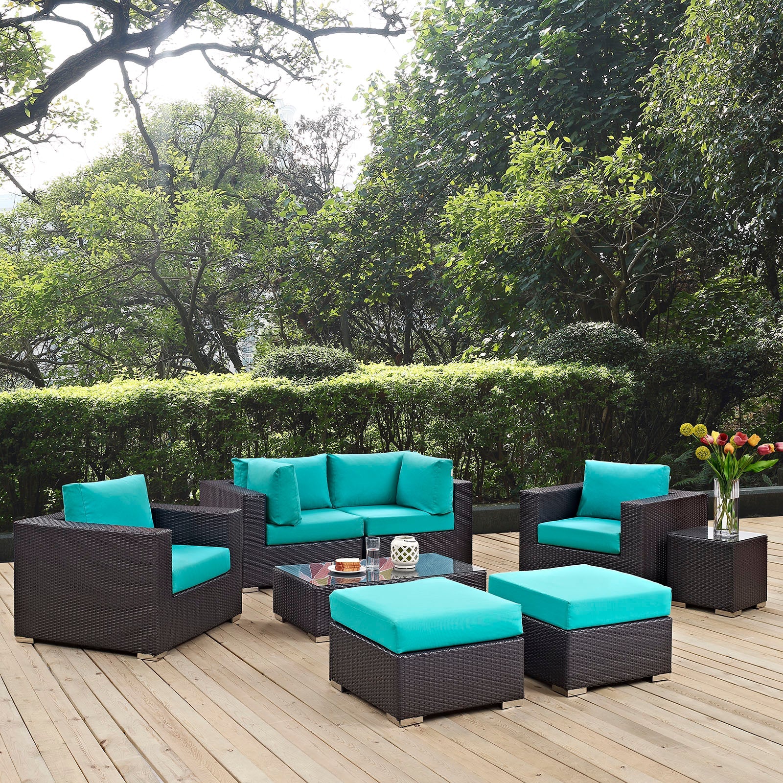 Convene 8 Piece Outdoor Patio Sectional Set by Modway