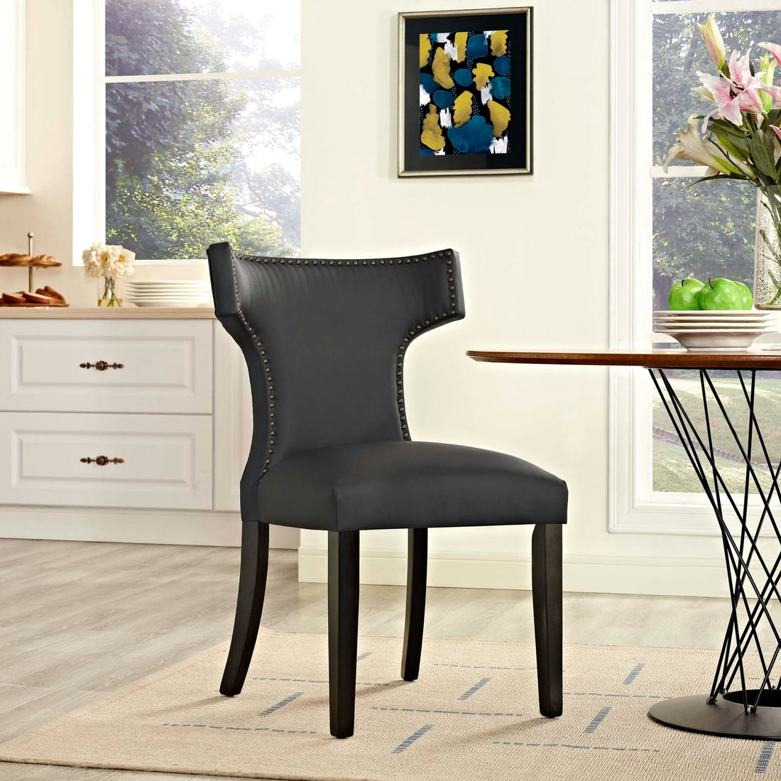 Curve Vegan Leather Dining Chair by Modway